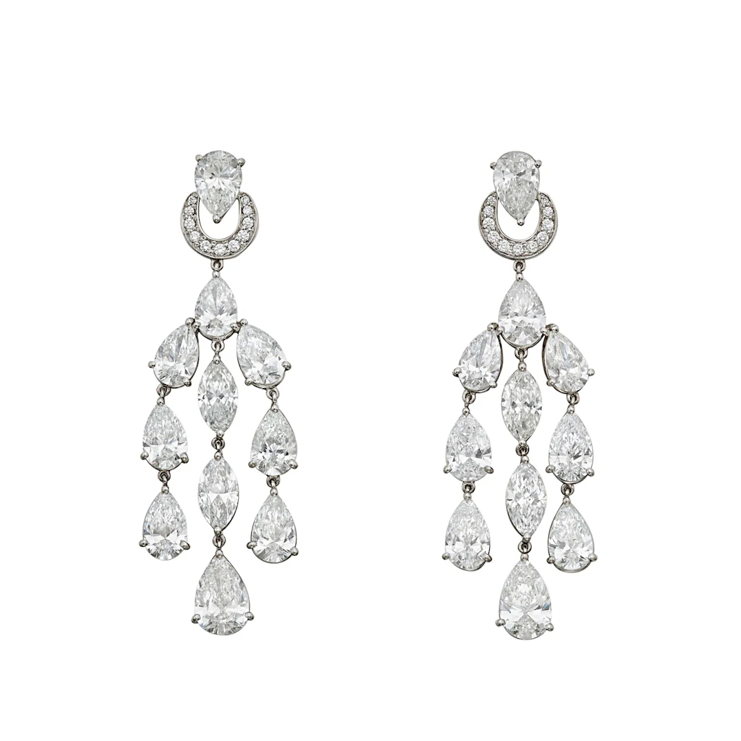 Platinum and Diamond Chandelier Earrings