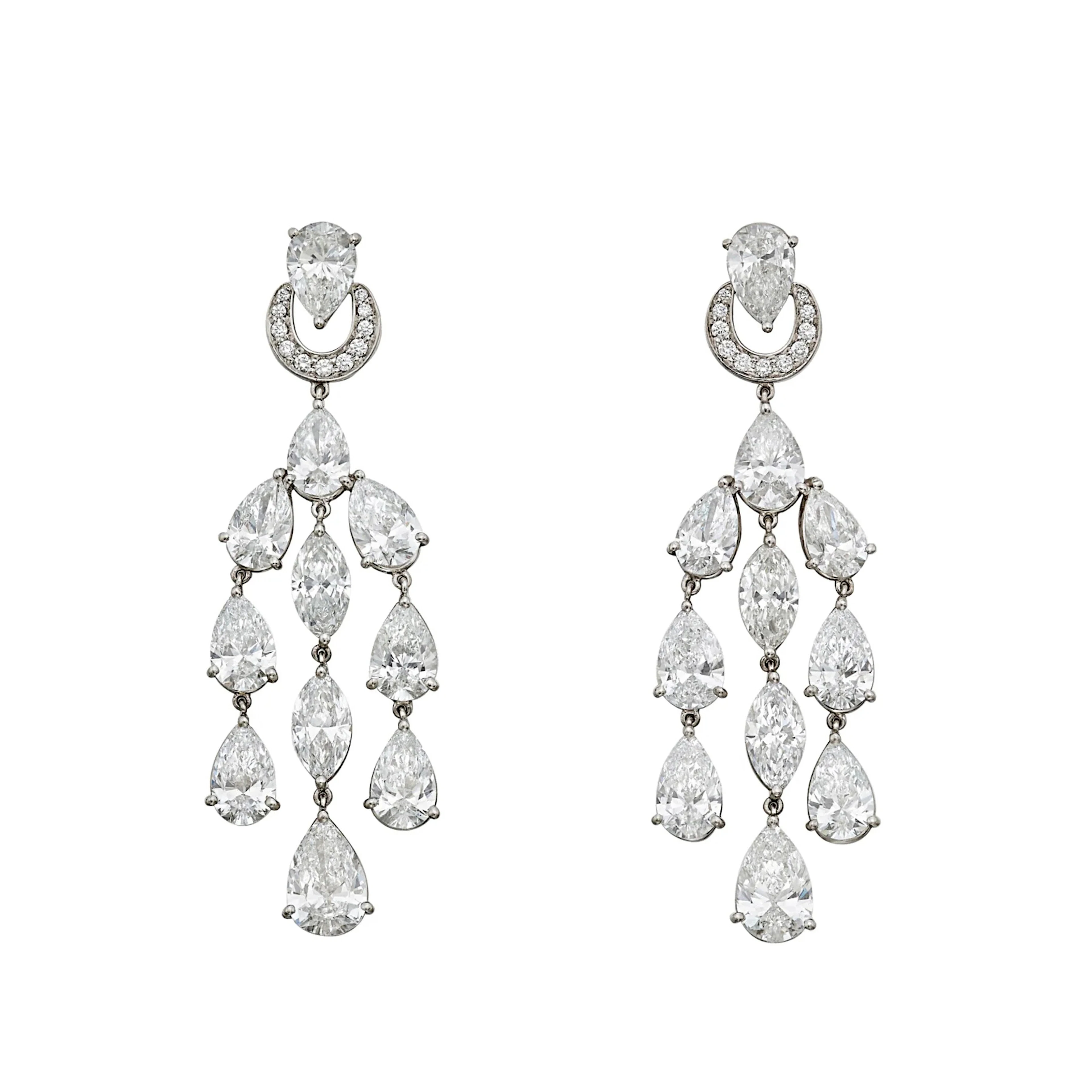 Platinum and Diamond Chandelier Earrings