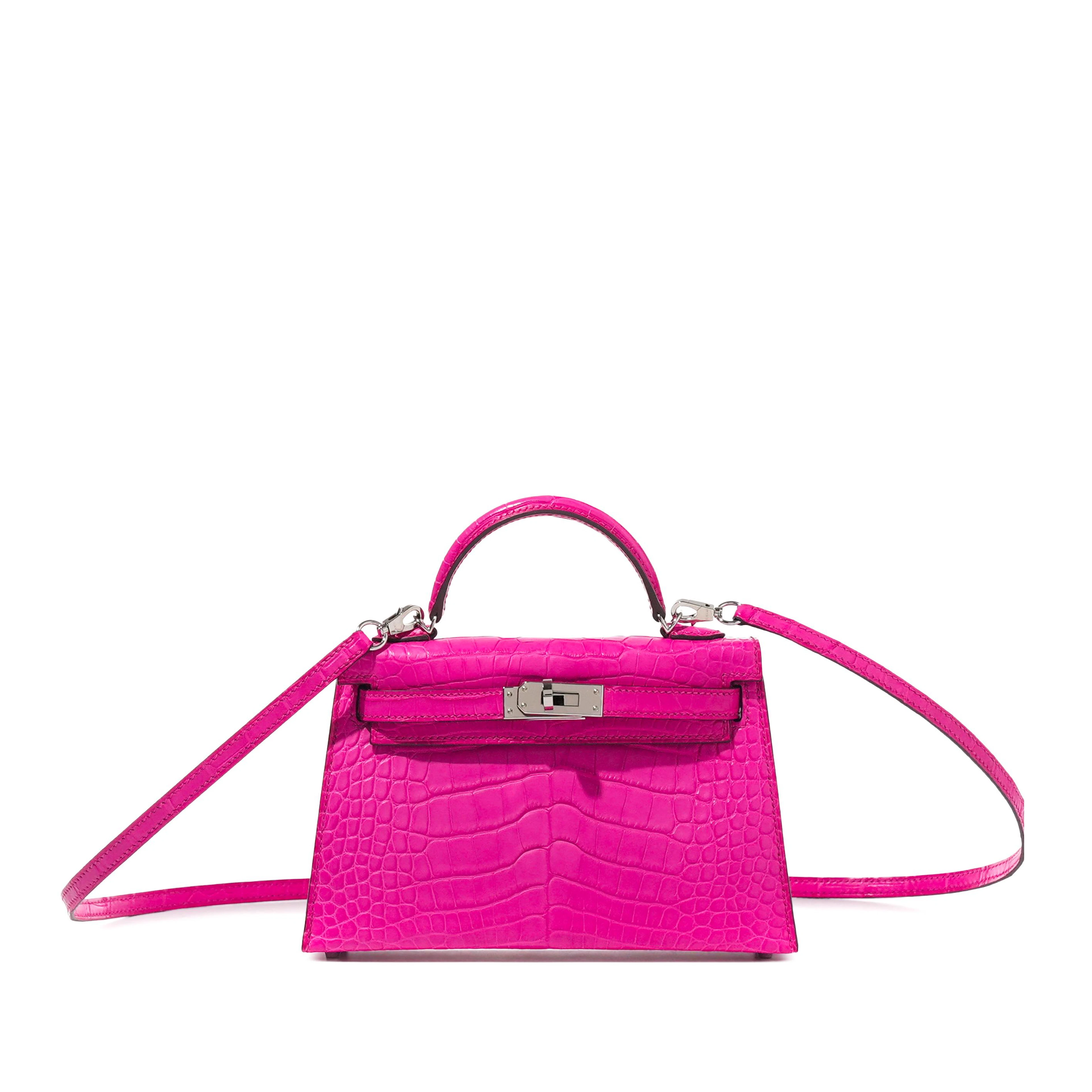 Rose Shocking Matte Mississippiensis Alligator Mini Kelly 20 II Palladium