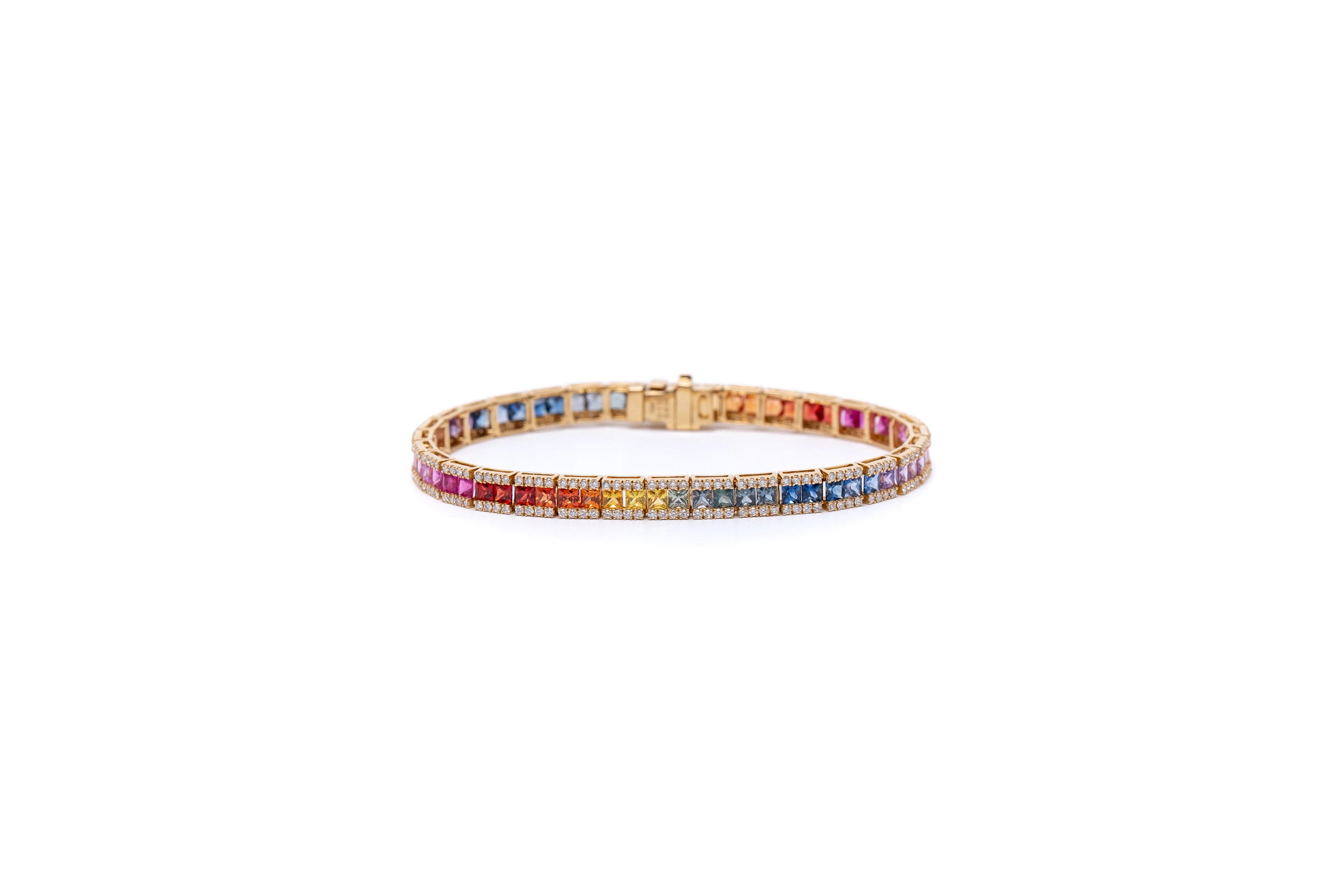 Rainbow Diamond and Sapphire Bracelet