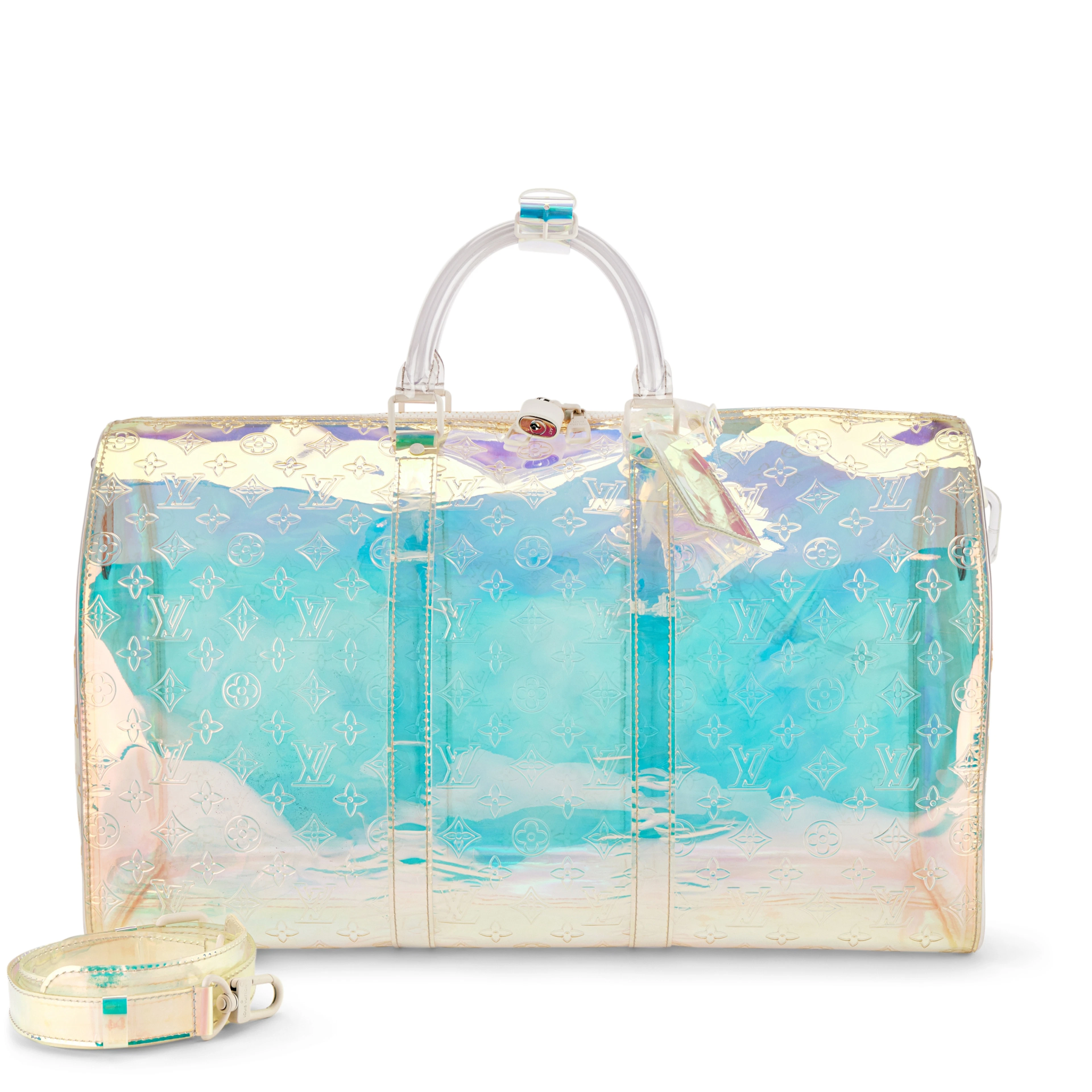 X Virgil Abloh Limited Edition Iridescent Prism Monogram PVC Keepall