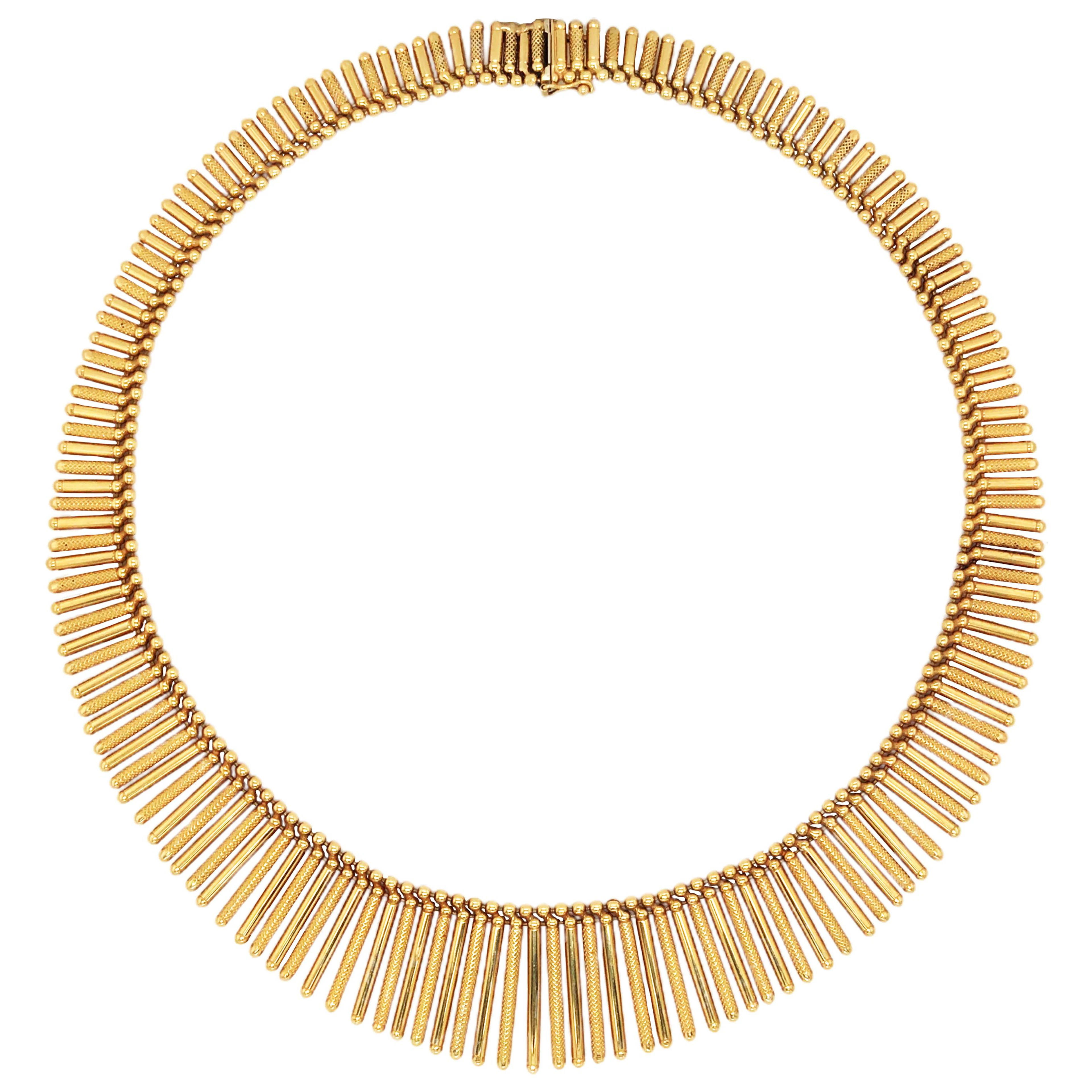 Vintage Gold Fringe Necklace