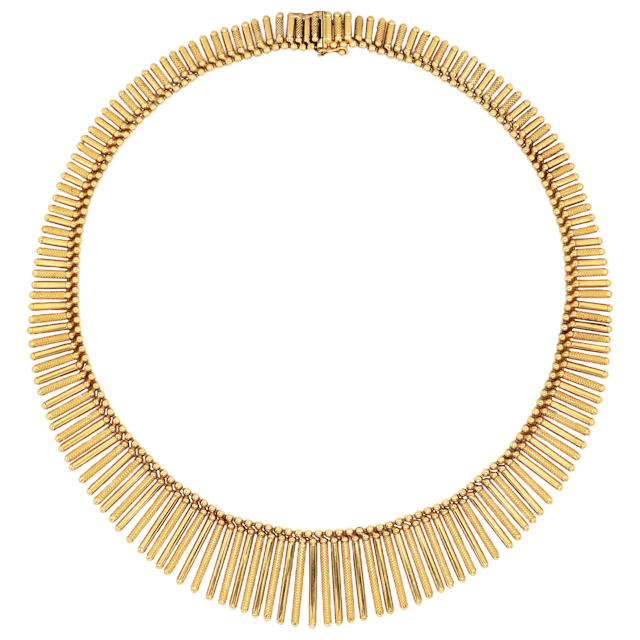 Vintage Gold Fringe Necklace