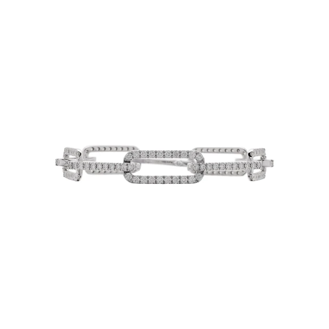 White Gold and Diamond Paperclip Link Bracelet