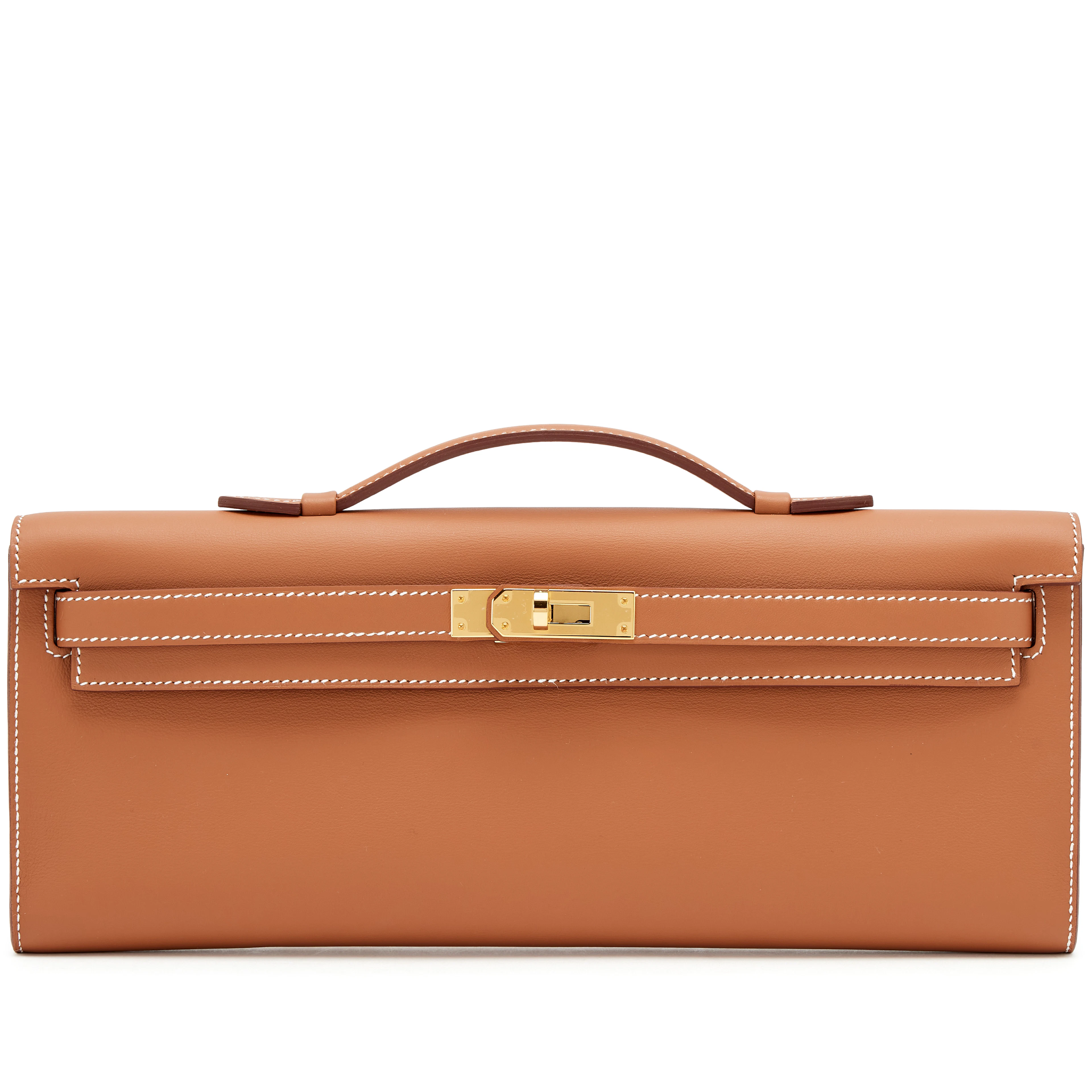 Gold Swift Kelly Cut Clutch Pochette Gold Hardware, 2025