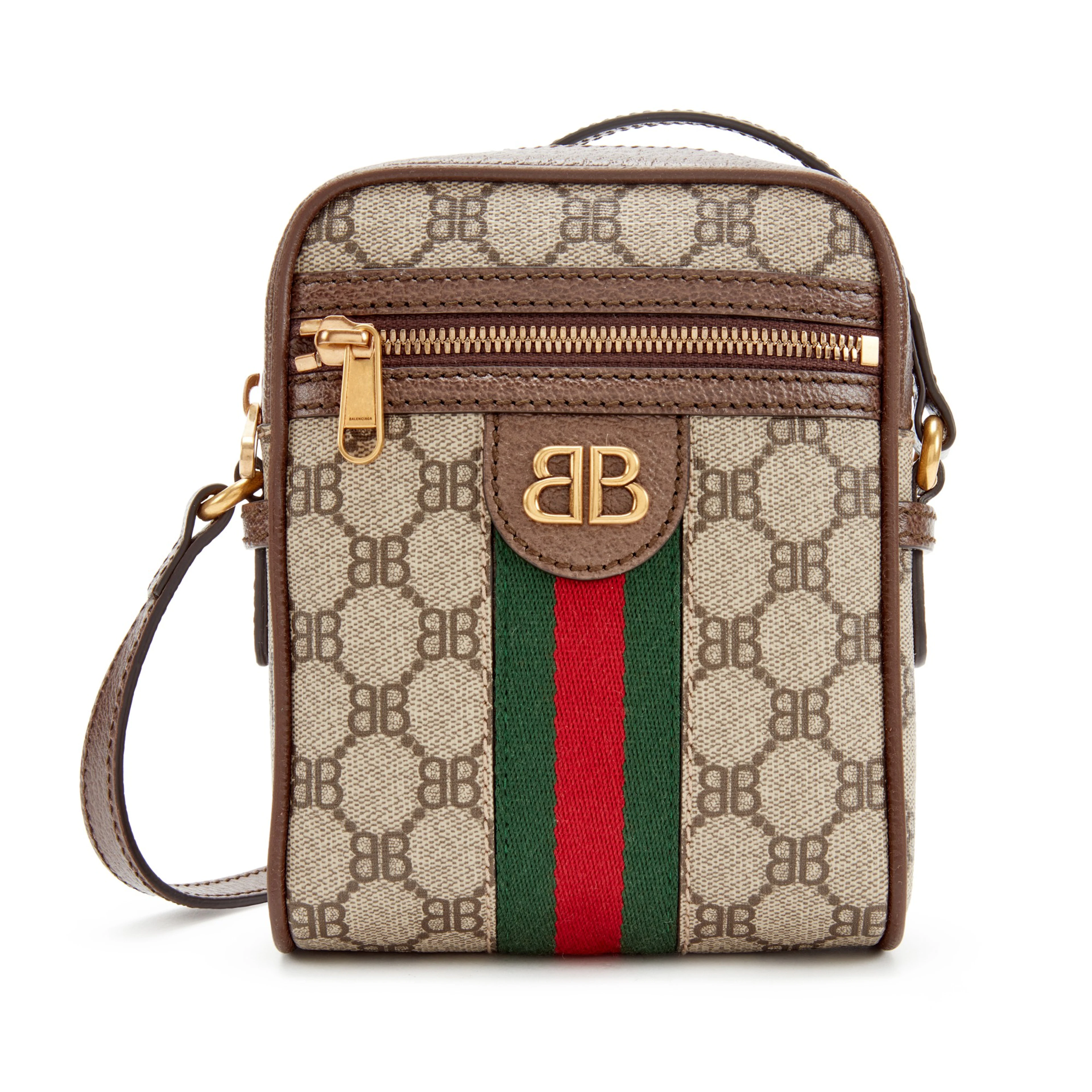 Beige Monogram Coated Canvas Hacker Shoulder Zip Bag Gold Hardware, 2021