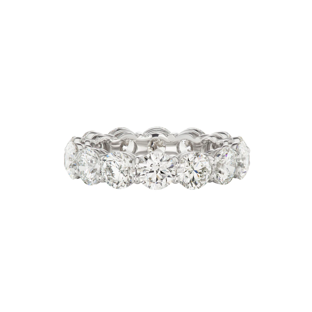 Platinum and 5.70ctw Round Brilliant Cut Diamond Eternity Band Ring