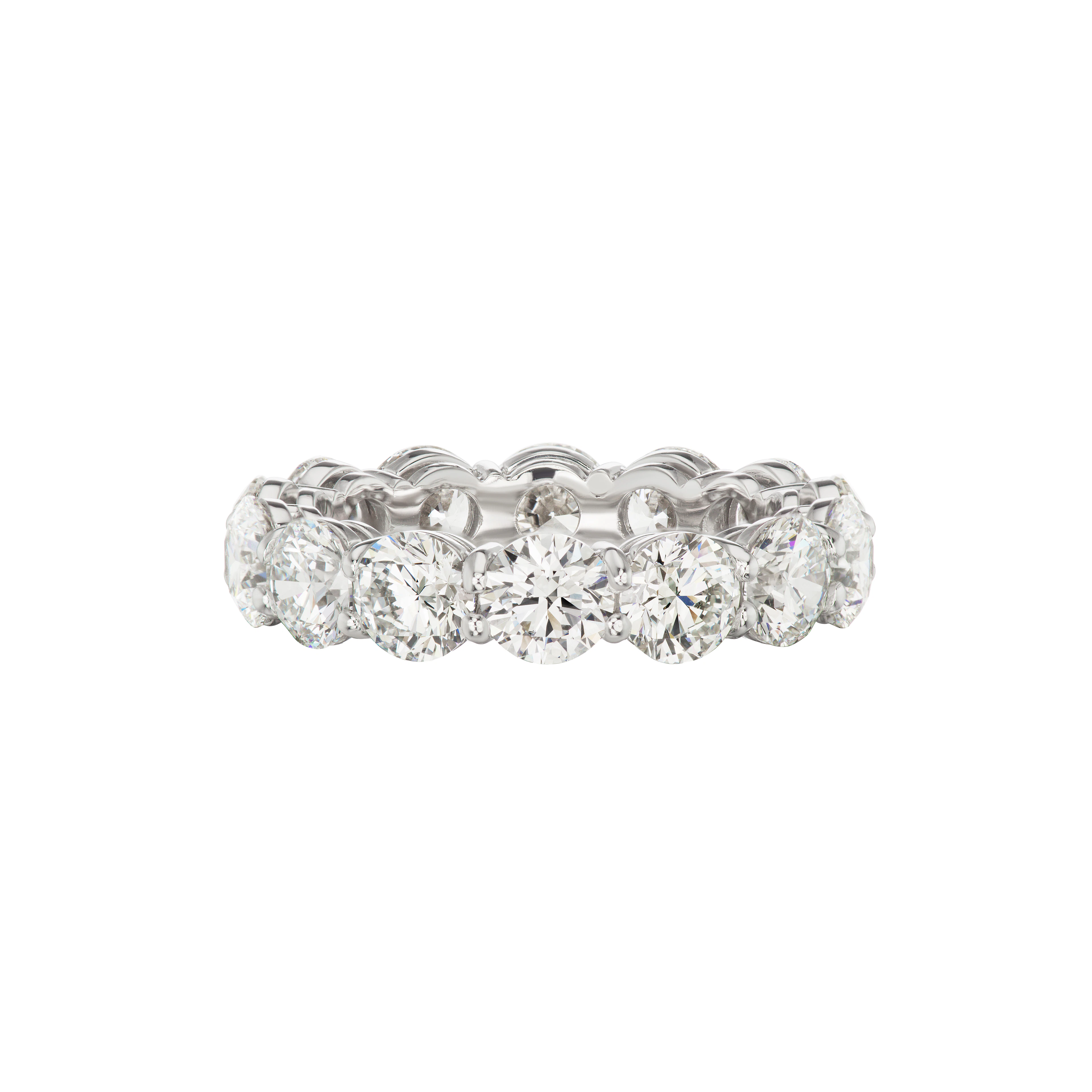 Platinum and 5.70ctw Round Brilliant Cut Diamond Eternity Band Ring