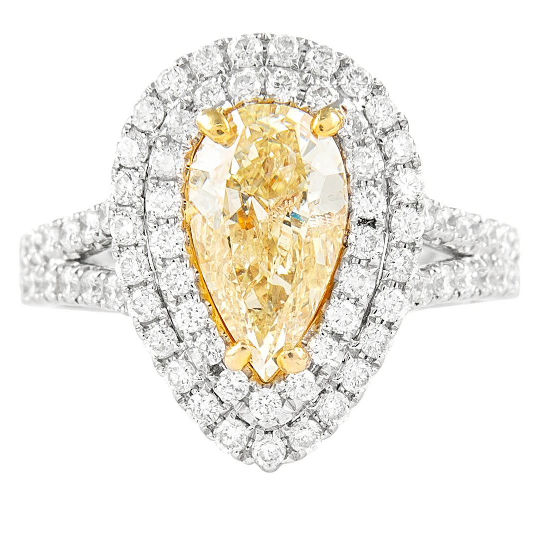 Gold, 2.04ct Fancy Yellow Diamond and Diamond Ring