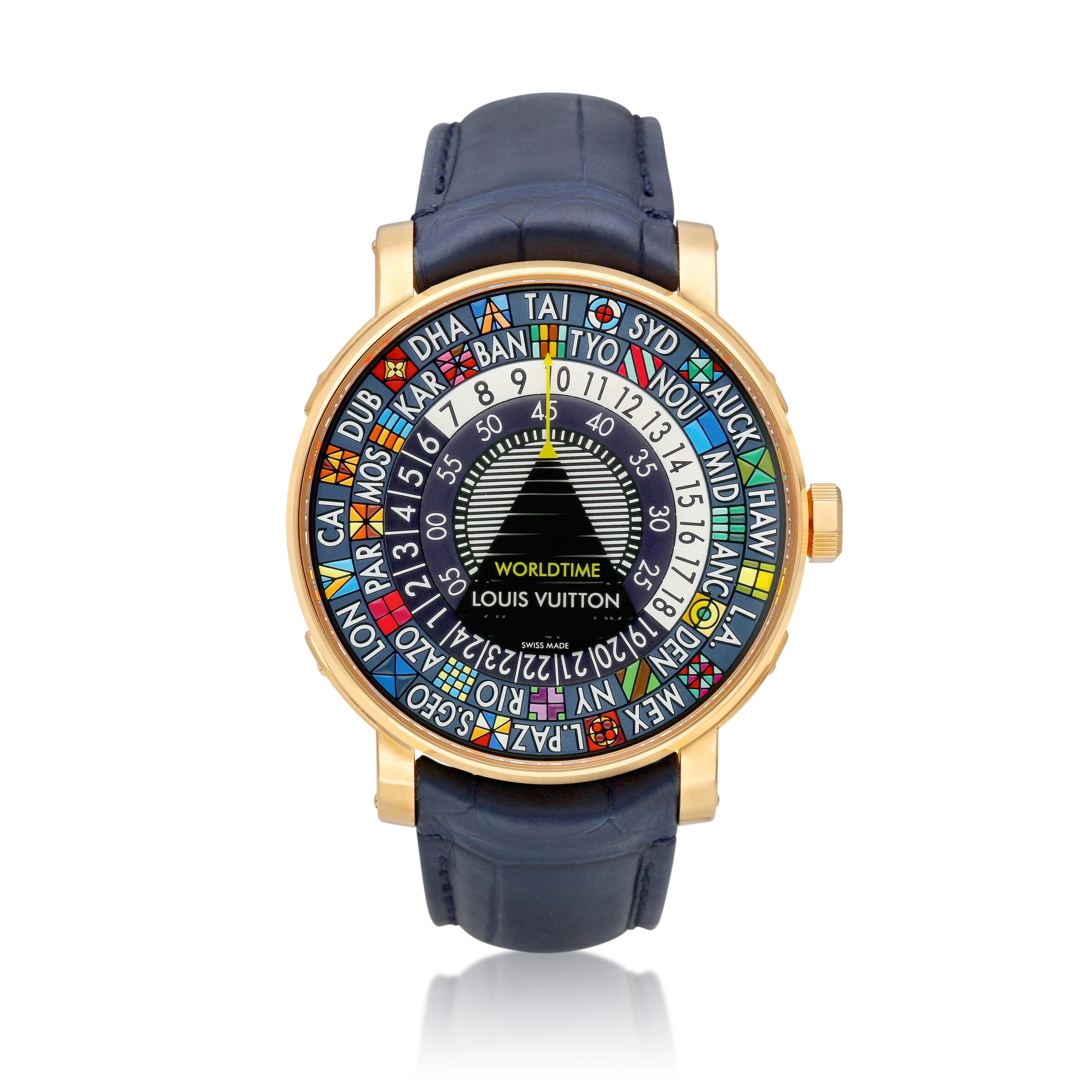 Escale Worldtime (Reference ). A rose gold world time automatic wristwatch