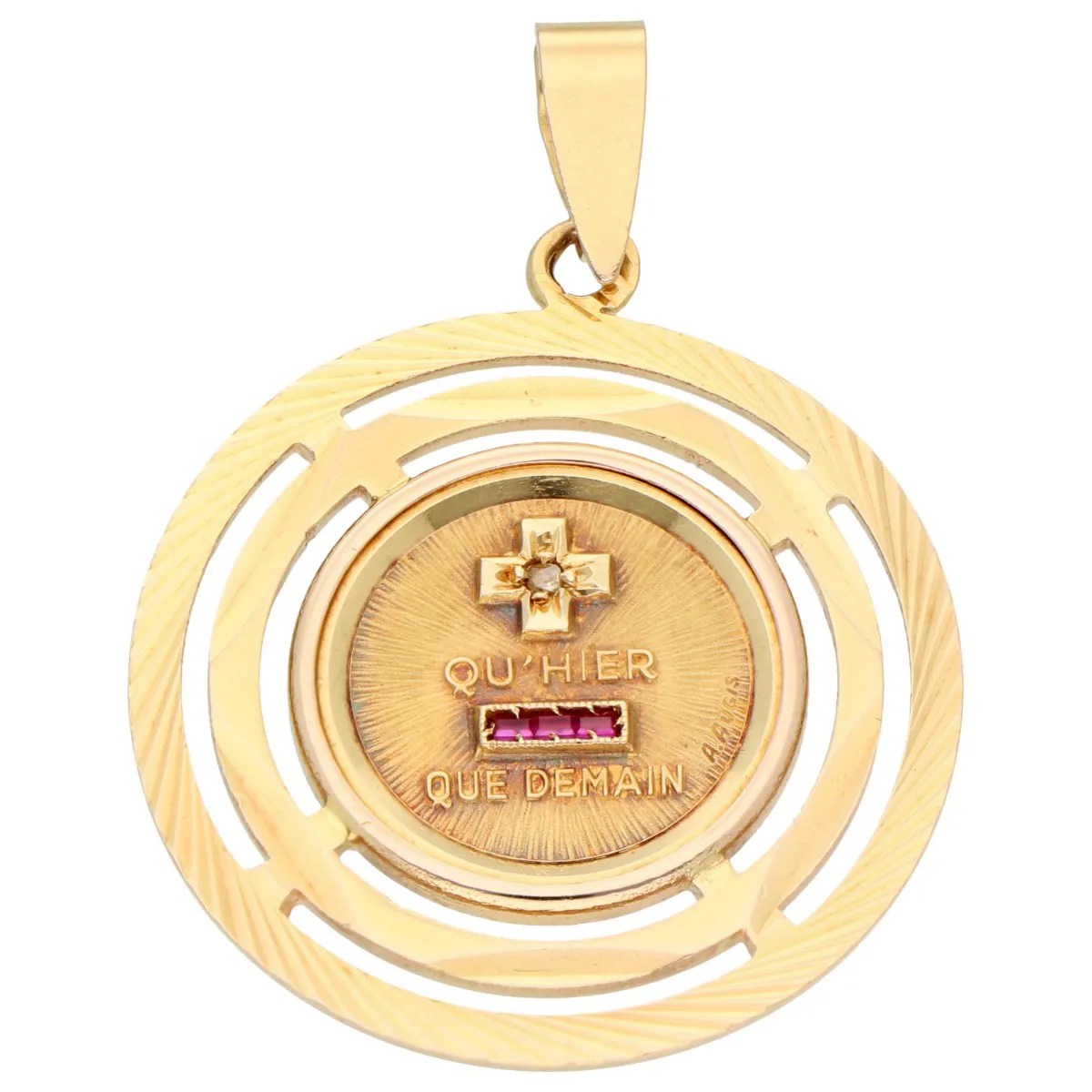 Collier Médaille AUGIS Amour Plus qu'hier, moins que demain en or ja