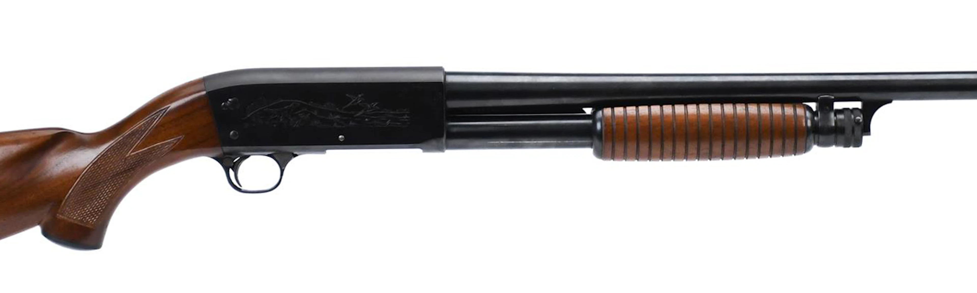 ITHACA GUN CO. MODEL 37, 12 GAUGE FEATHERLIGHT.