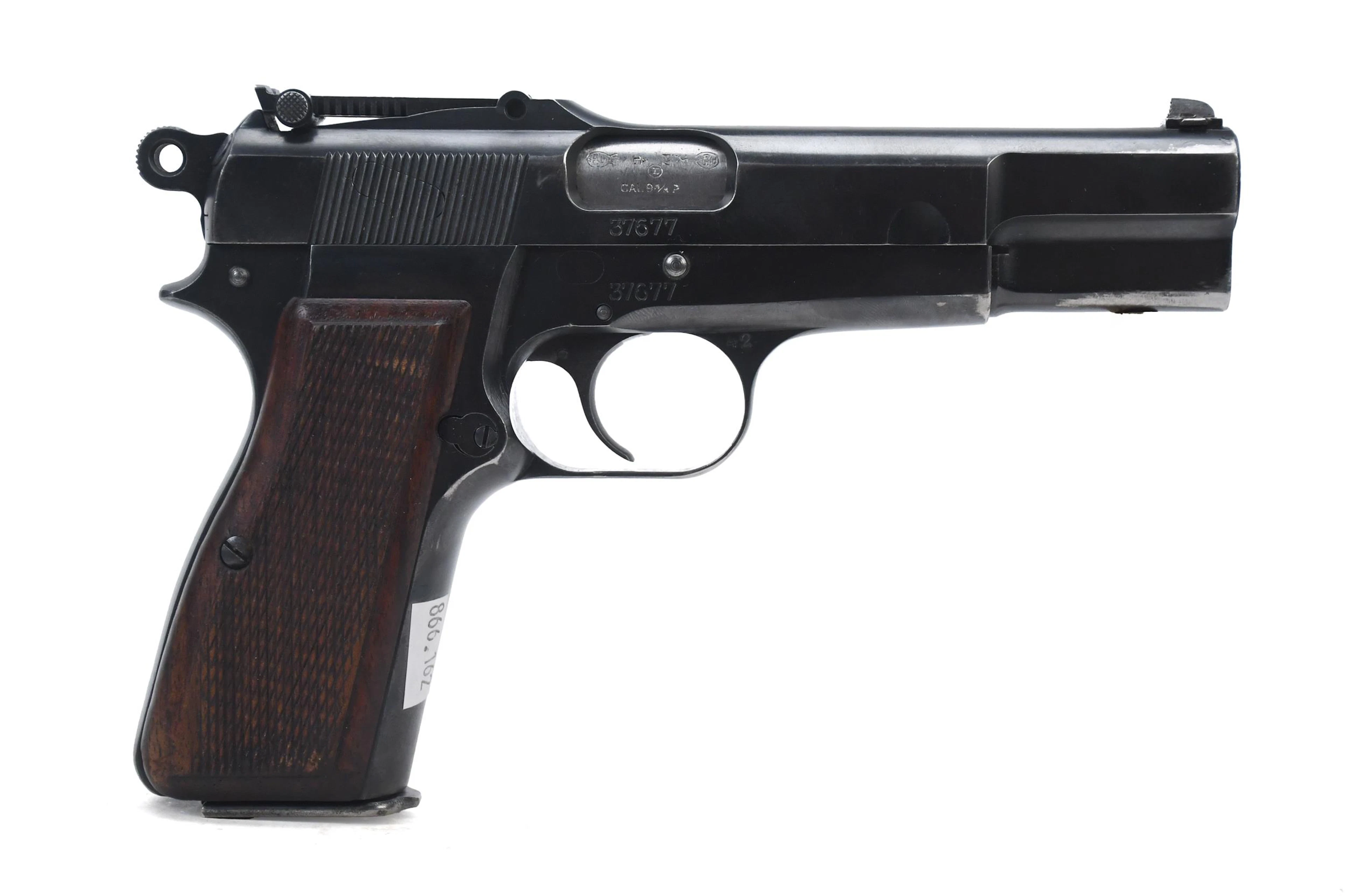 FN BROWNING HI-POWER 9MM PISTOL WITH SHOULDER STOCK.