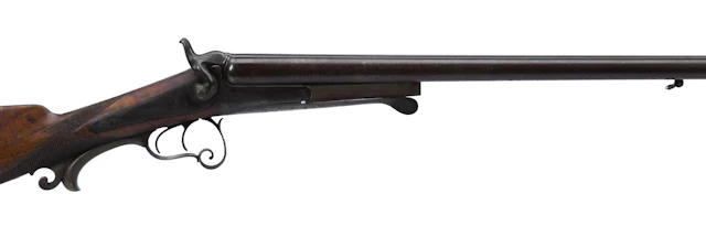 CONTINENTAL ENGRAVED PINFIRE DOUBLE BARREL SHOTGUN.