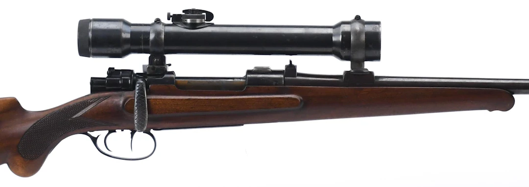 MAUSER MODEL 98 SPORTERIZED RIFLE WITH ZEISS SCOPE.