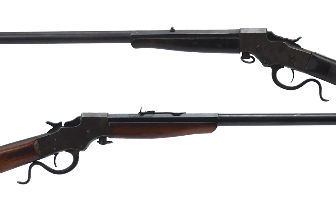TWO STEVENS FAVORITE .32 CAL. SINGLE SHOT RIFLES.