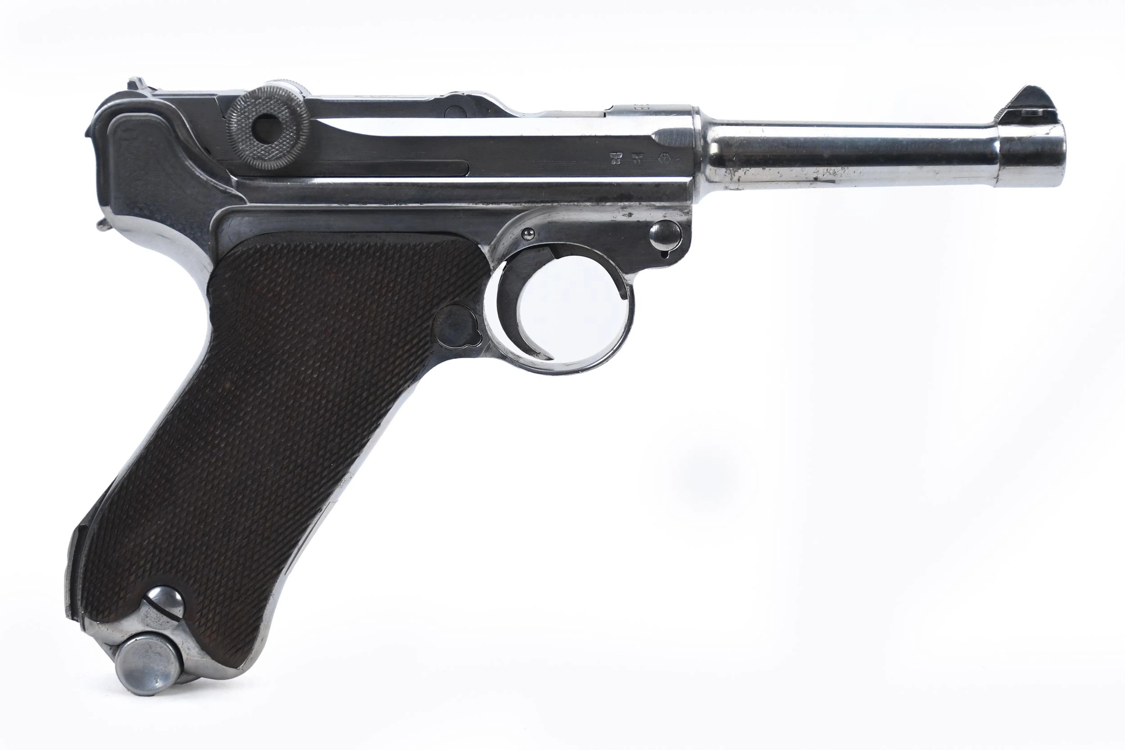 MAUSER S/42 LUGER P.08 9MM NICKEL SEMI-AUTO PISTOL.
