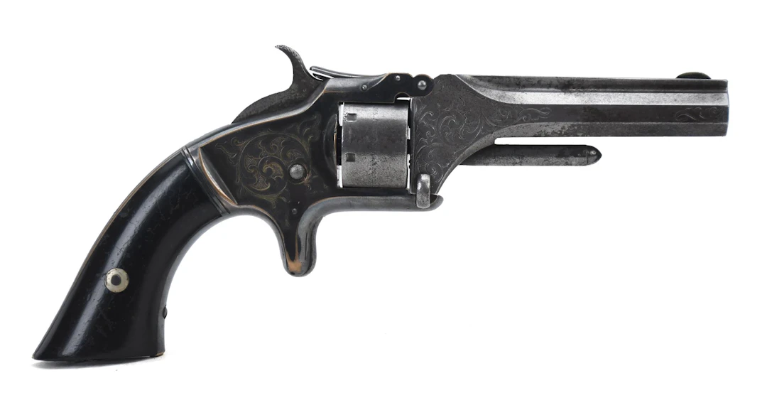 SMITH & WESSON MODEL 1 ENGRAVED .22 REVOLVER.