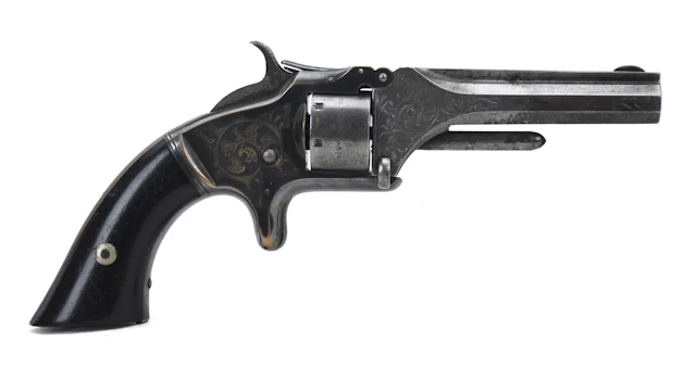 SMITH & WESSON MODEL 1 ENGRAVED .22 REVOLVER.