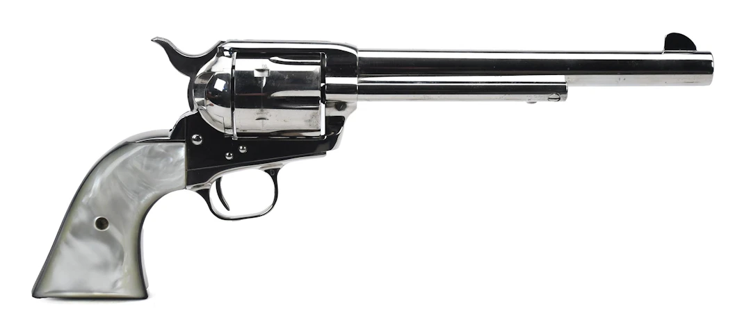 COLT SINGLE ACTION ARMY .45 NICKEL REVOLVER.