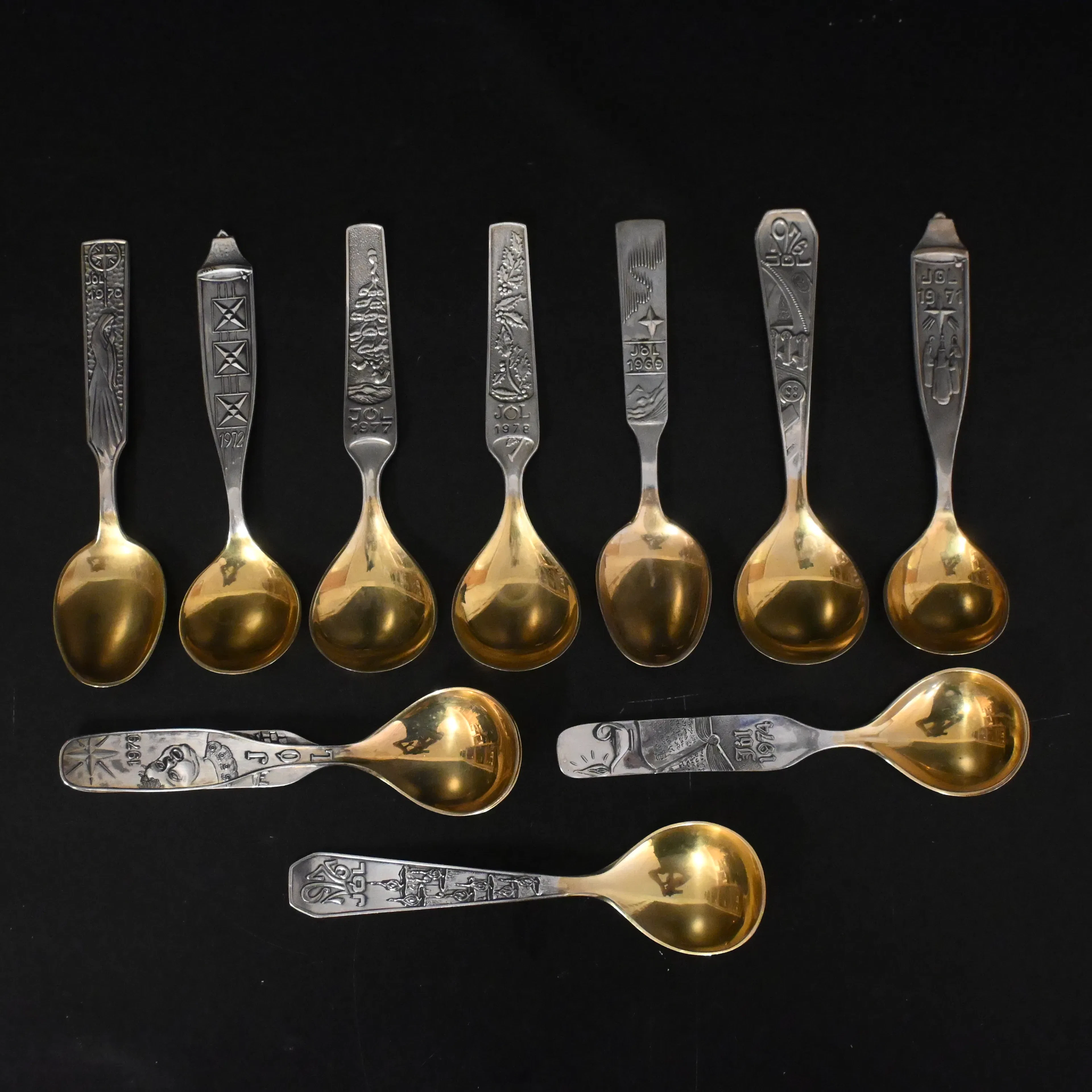 Guðlaugur A. Magnússon (1902–1952) julskedar, 11st, sterlingsilver
