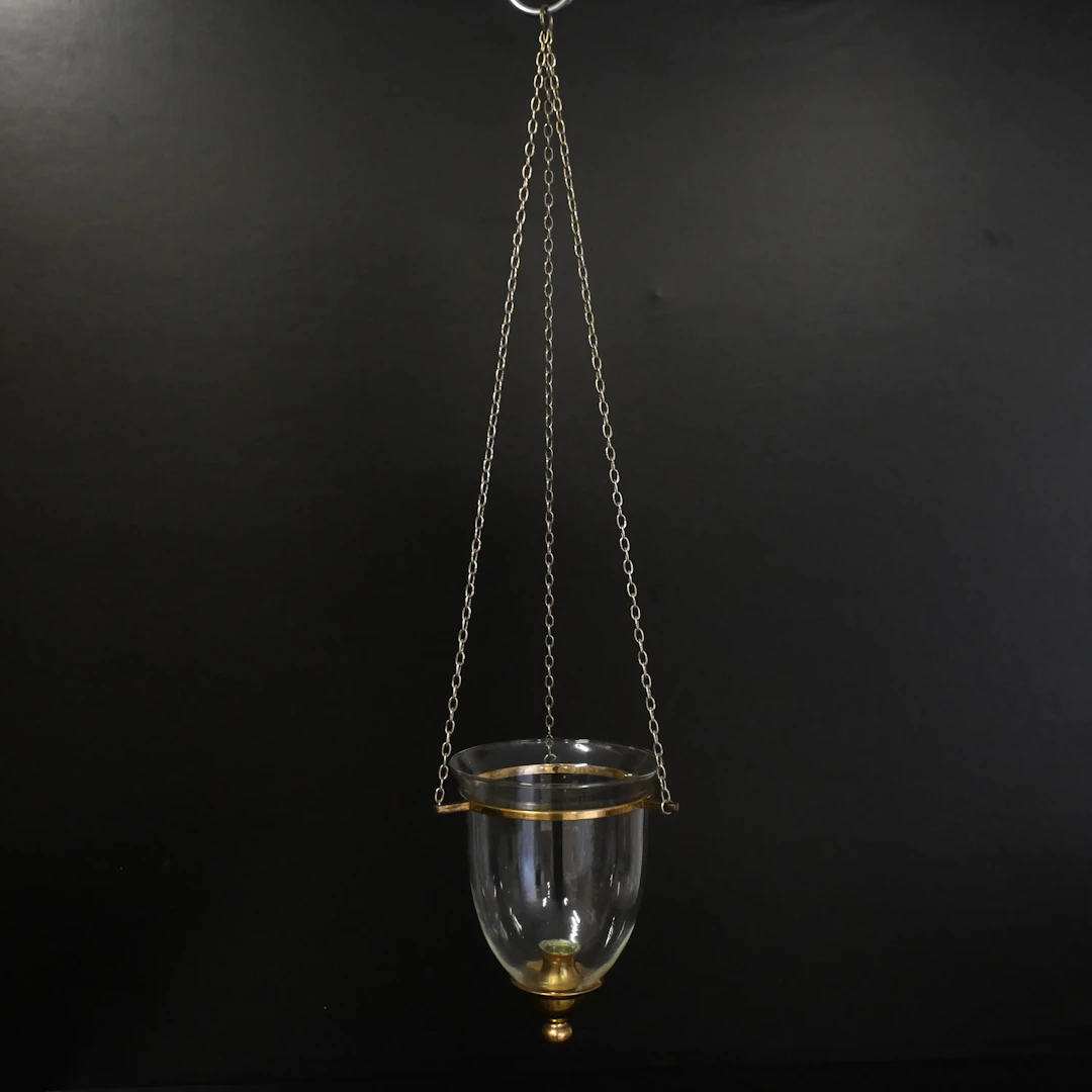 Ljusampel, glas och mässing, 1900-talets andra hälft.