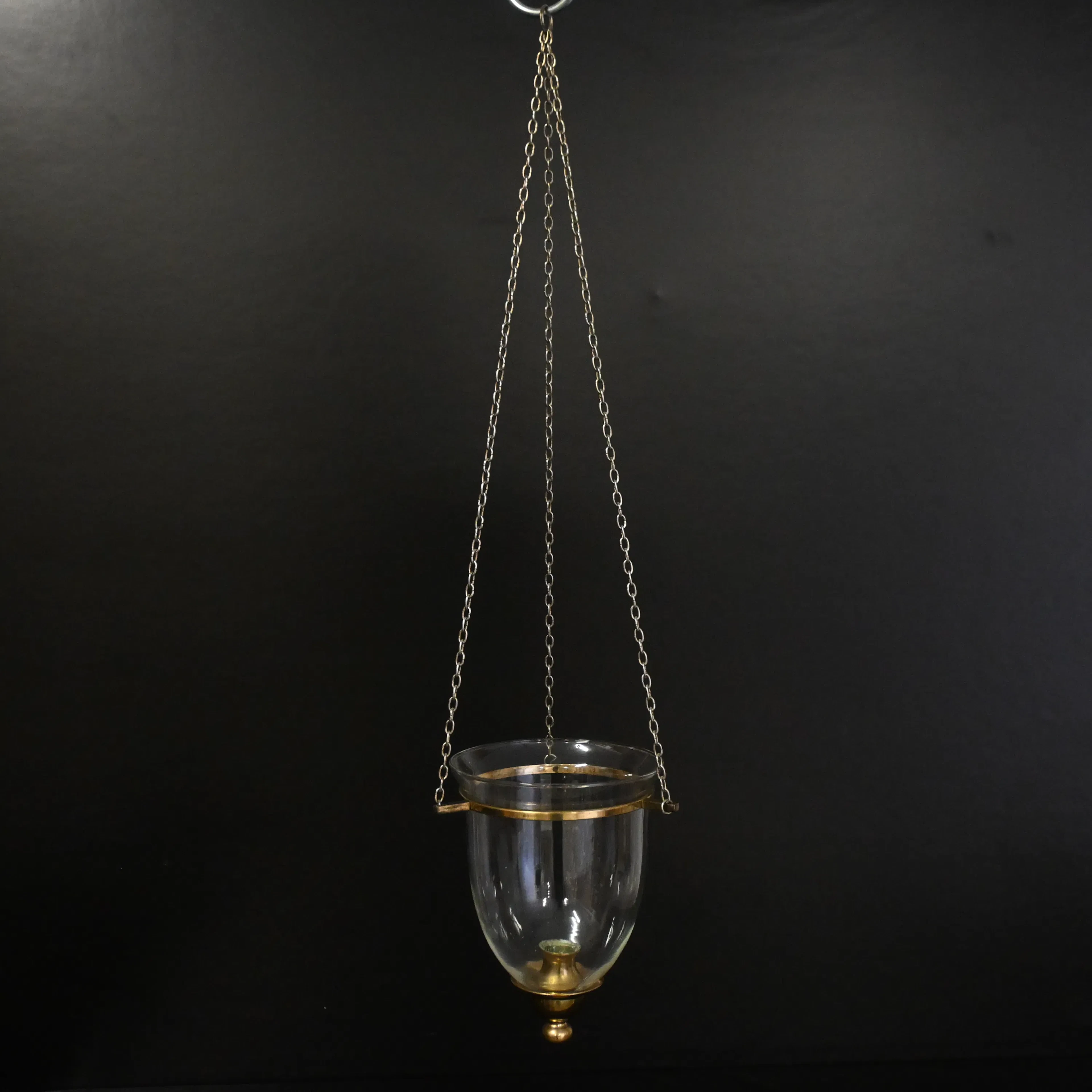 Ljusampel, glas och mässing, 1900-talets andra hälft.