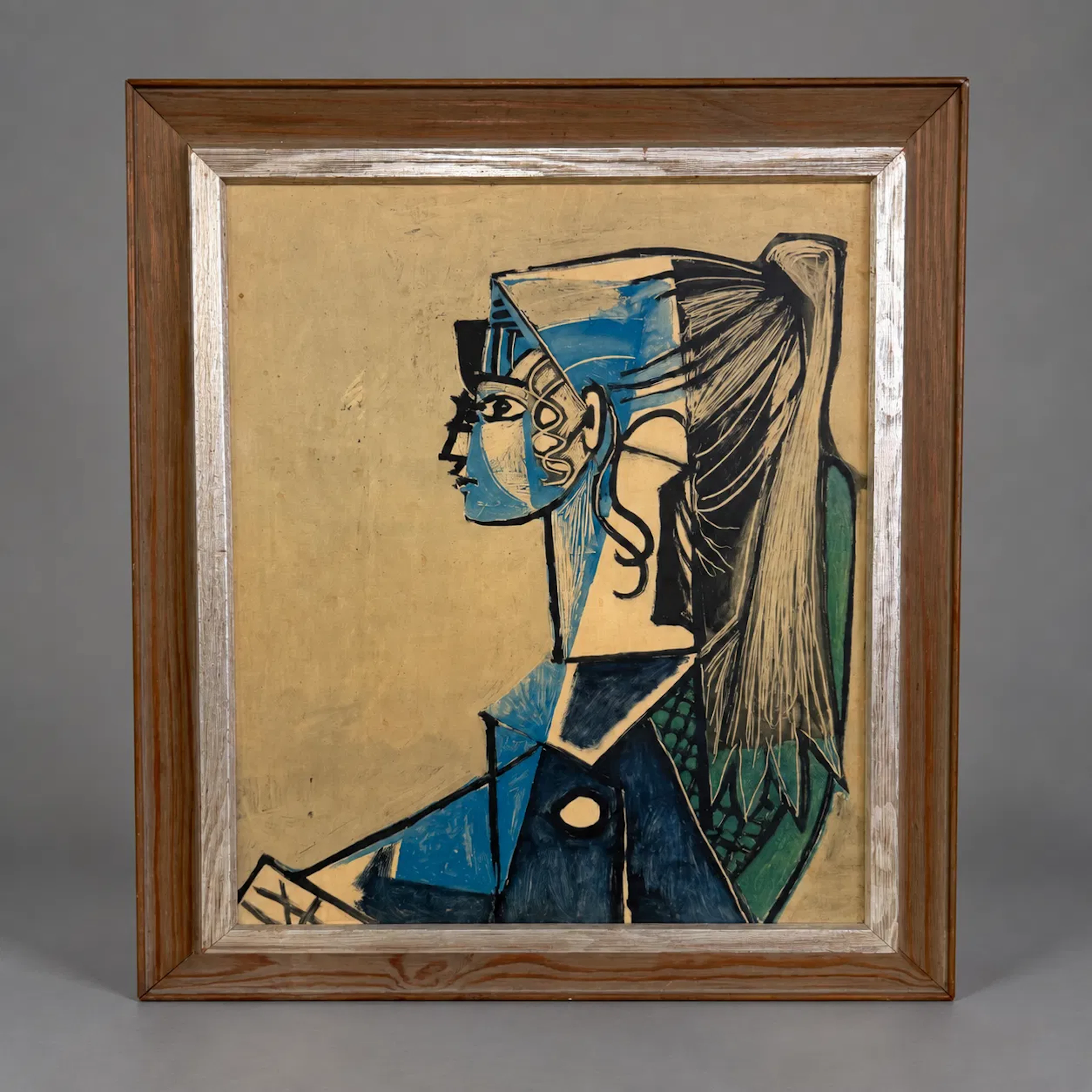 Pabo Picasso, efter. "Portrait de Jeune Femme", "Sylvette III", oljetryck.
