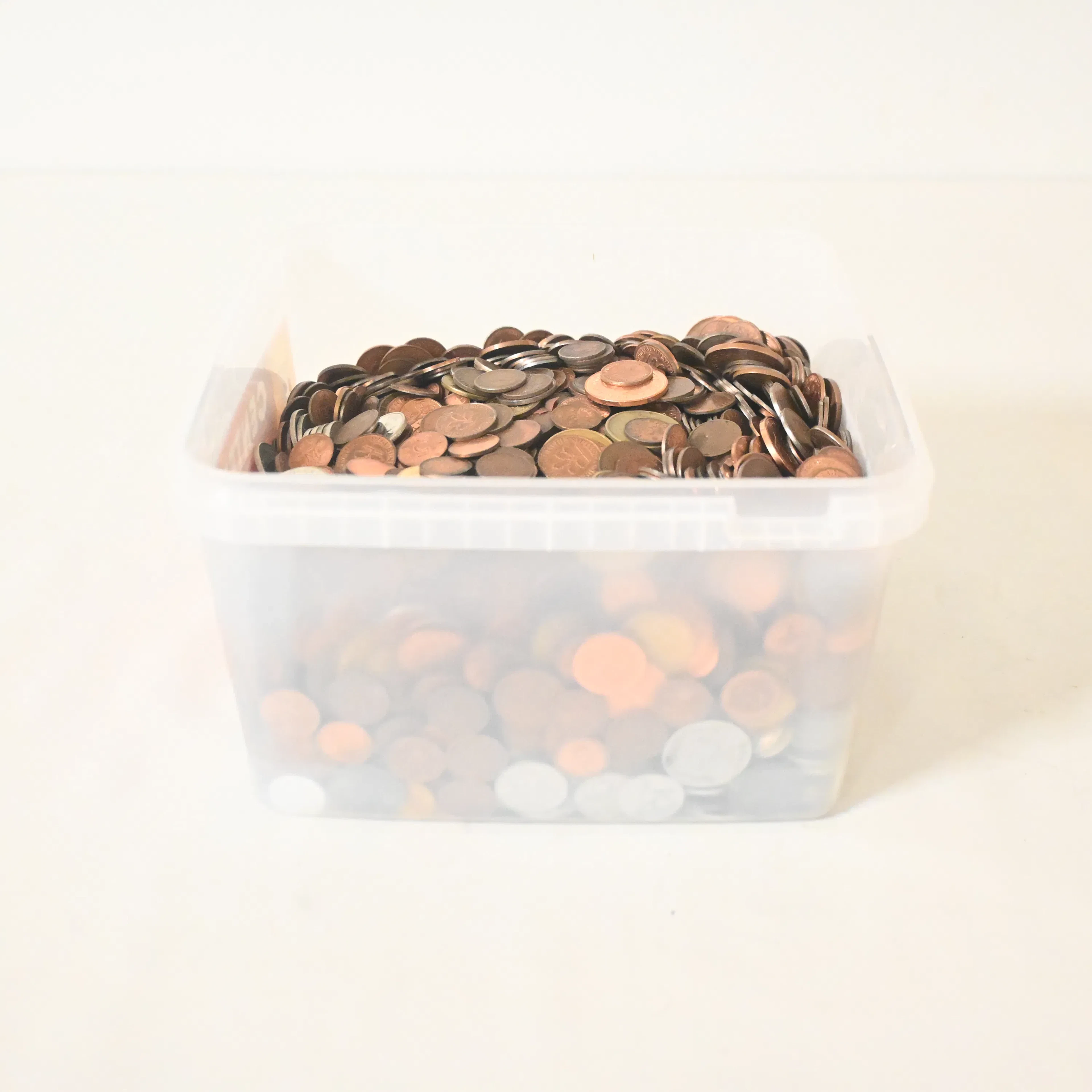 Mynt, utländska, ca 7kg.