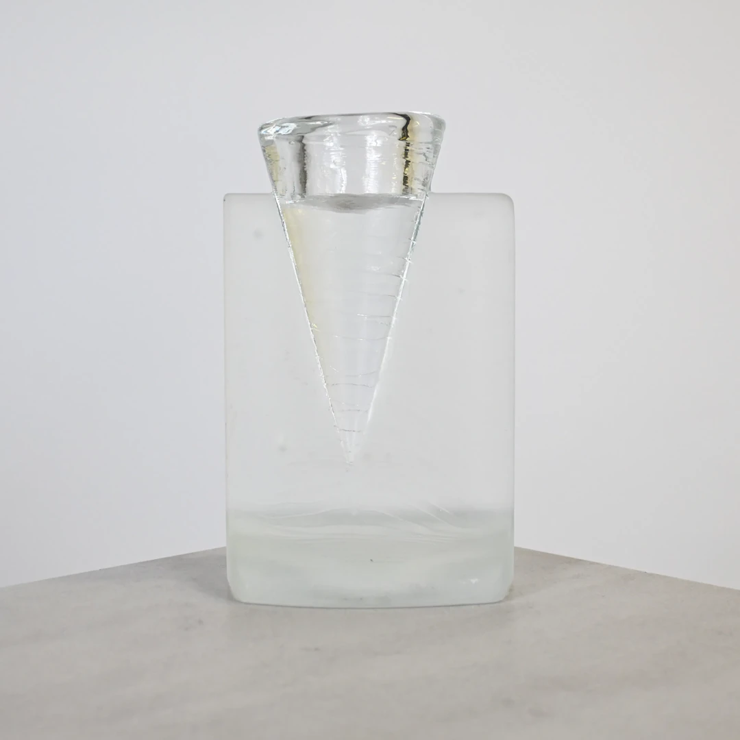 Kjell Engman, ljuslykta "Ice Age", glas, Kosta Boda.