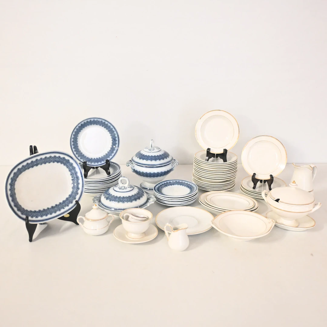 Servisdelar, 55st, Villeroy & Boch samt Gustavsberg, flintgods, 1900-talets