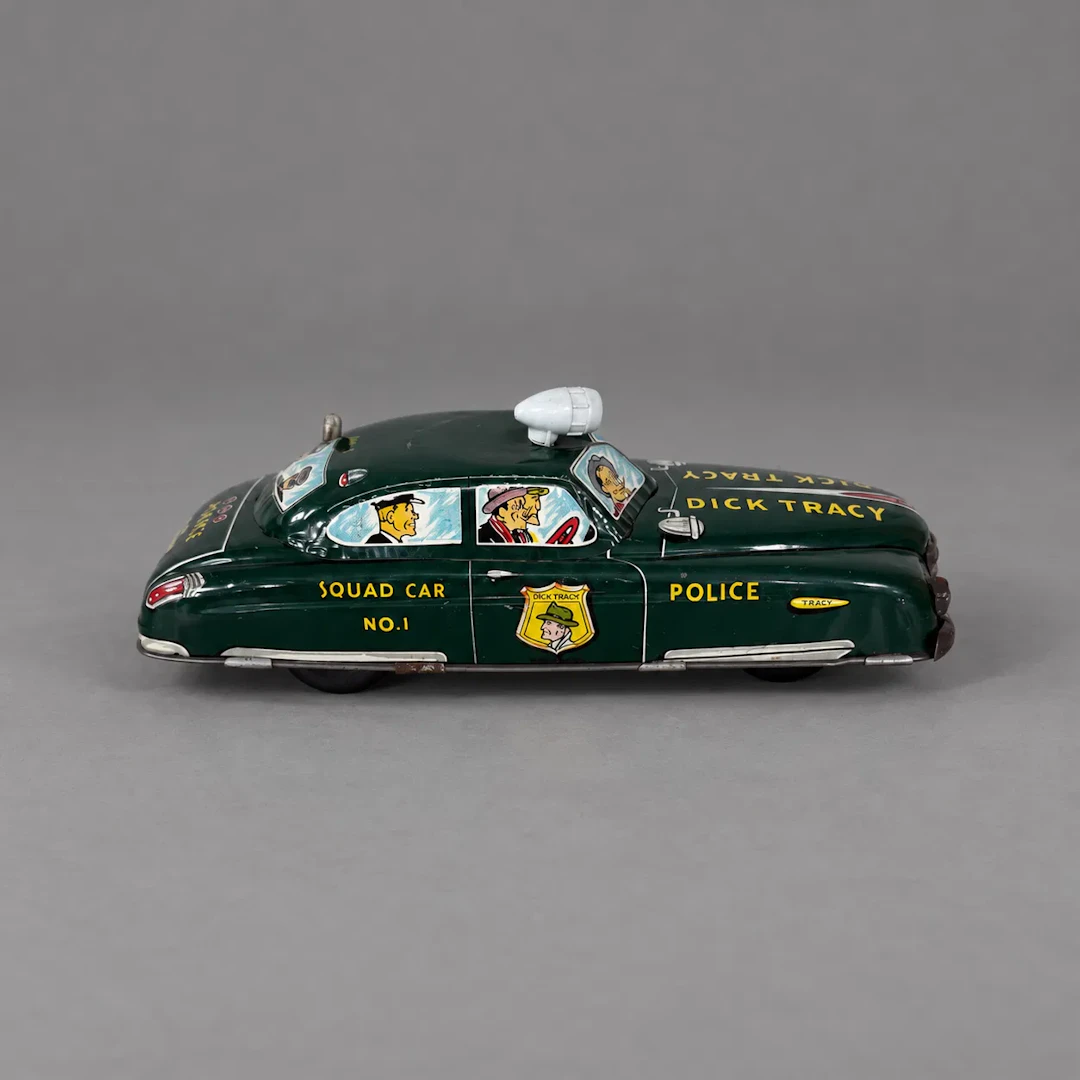 Polisbil, "Dick Tracy Squad Car, Marx, USA omkring år 1950.