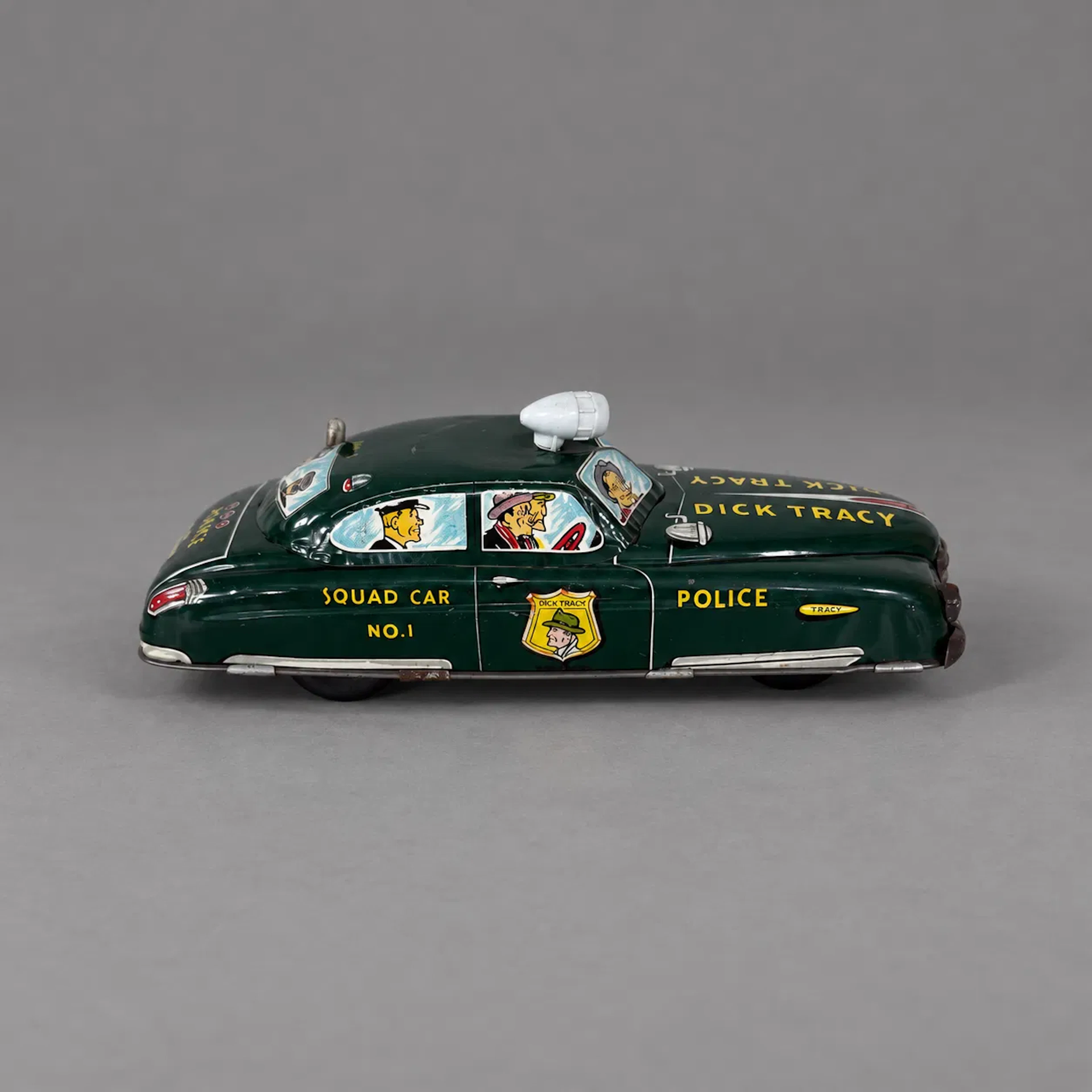 Polisbil, "Dick Tracy Squad Car, Marx, USA omkring år 1950.