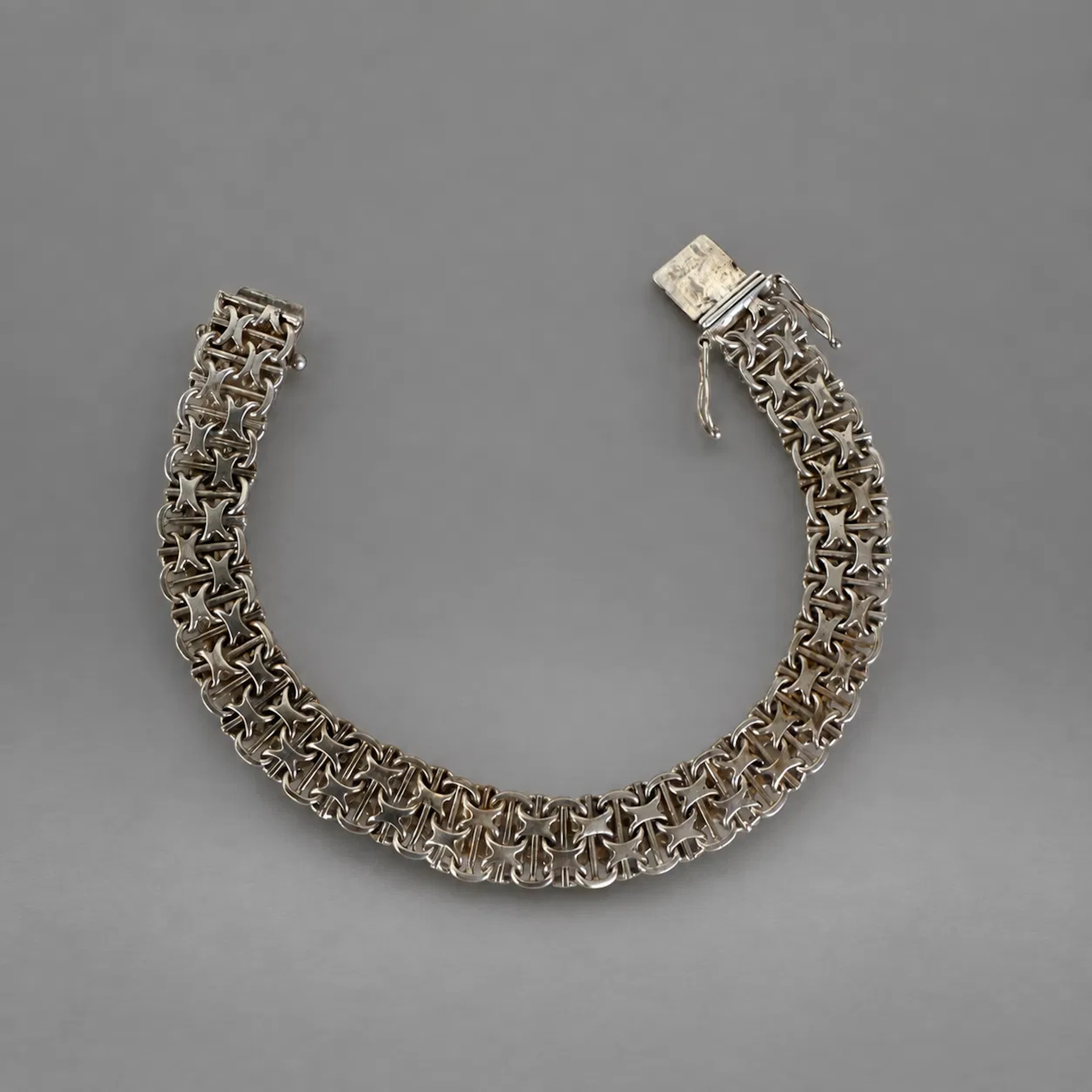 Armband, silver, X-länk.