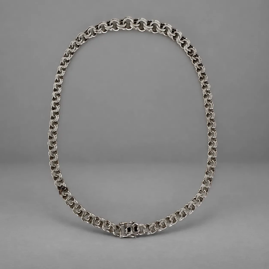 Halsband, silver, bismarck-länk.