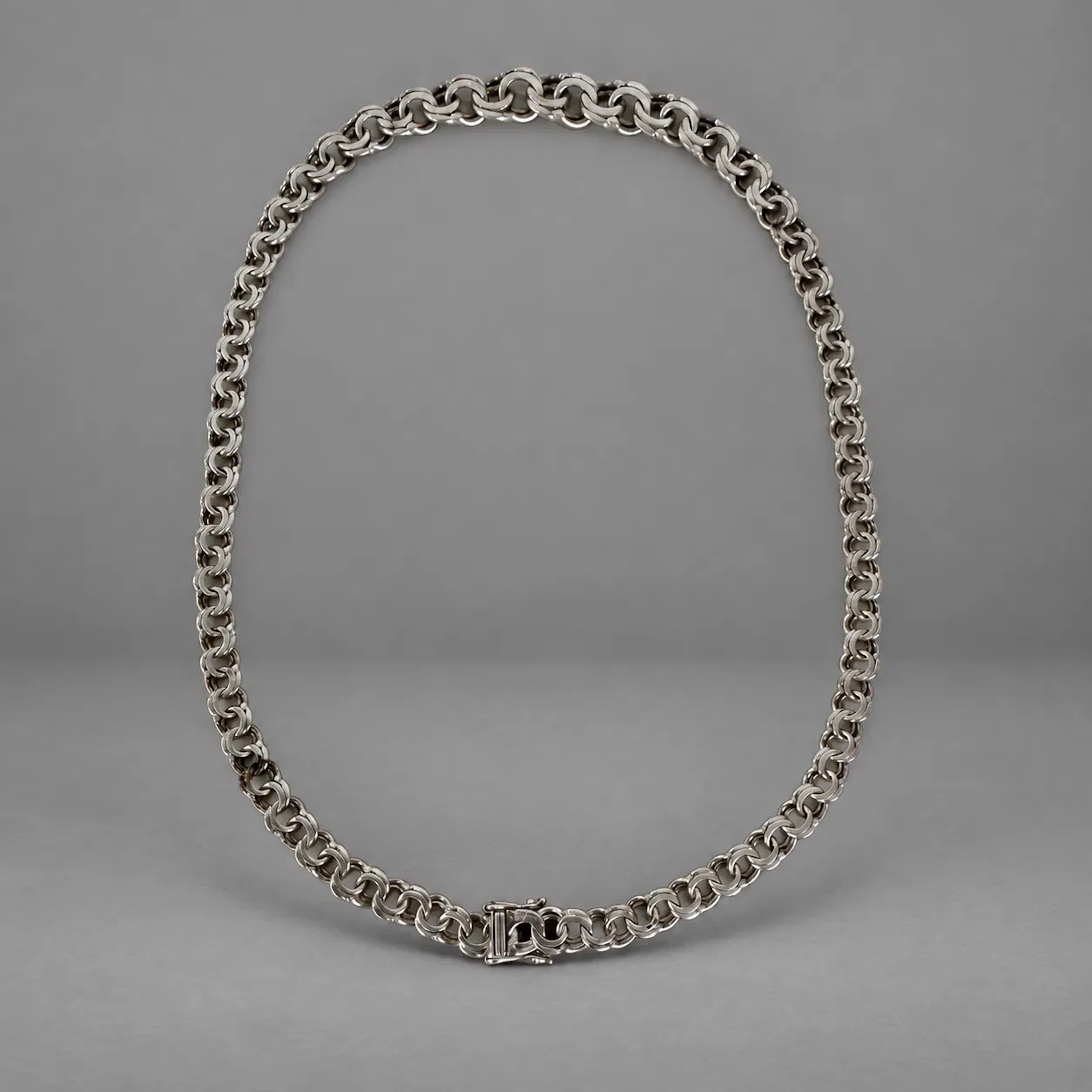 Halsband, silver, bismarck-länk.