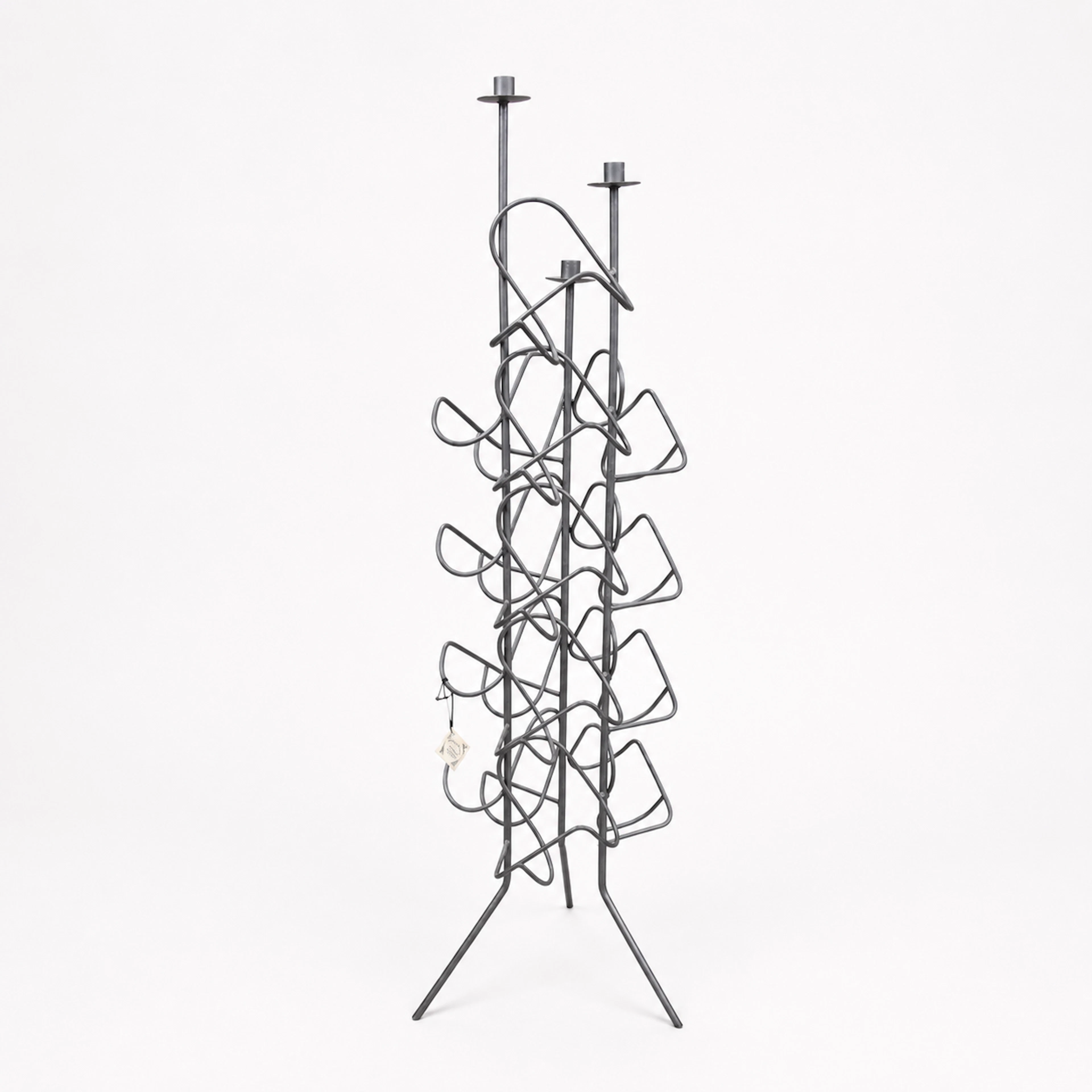 Vinställ / Ljusstake, Lindås Smide, metall, 1900-tal.