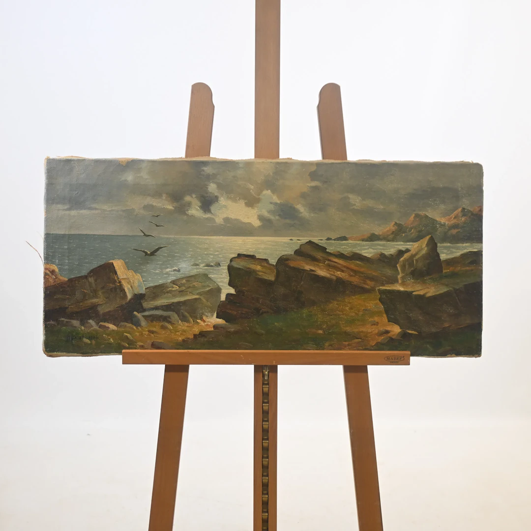 Agda Holst (1886-1976) kustmotiv, olja på duk, signerad.