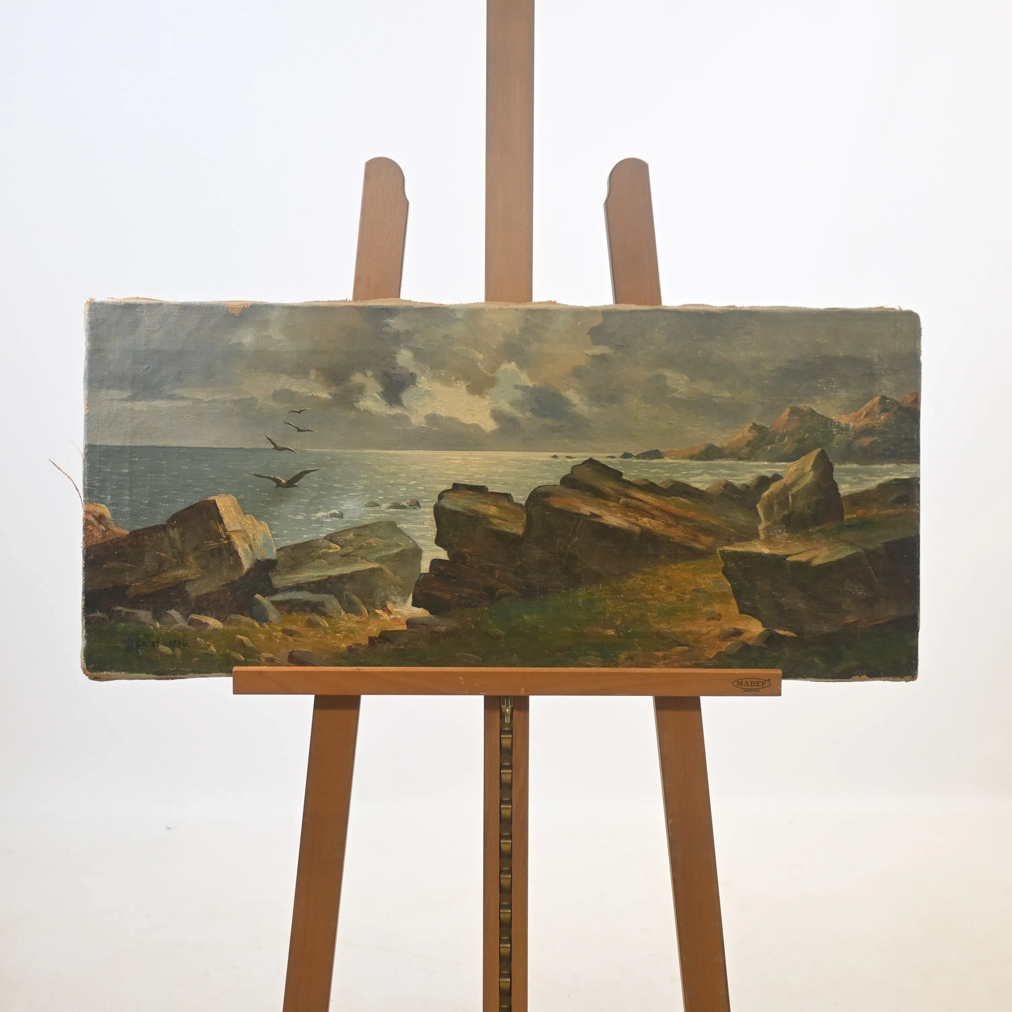 Agda Holst (1886-1976) kustmotiv, olja på duk, signerad.