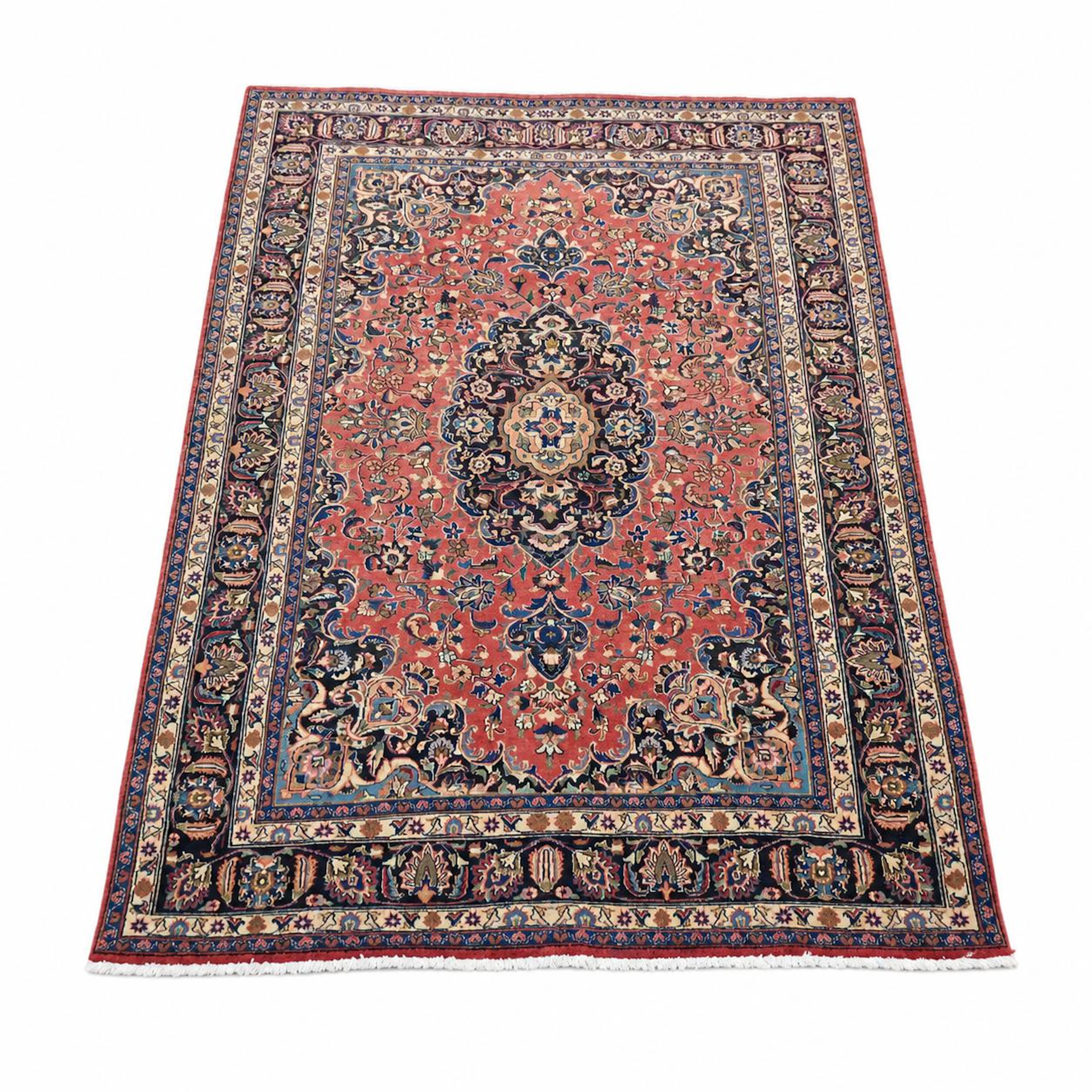 Matta, handknuten, troligen Kashan, Persien.