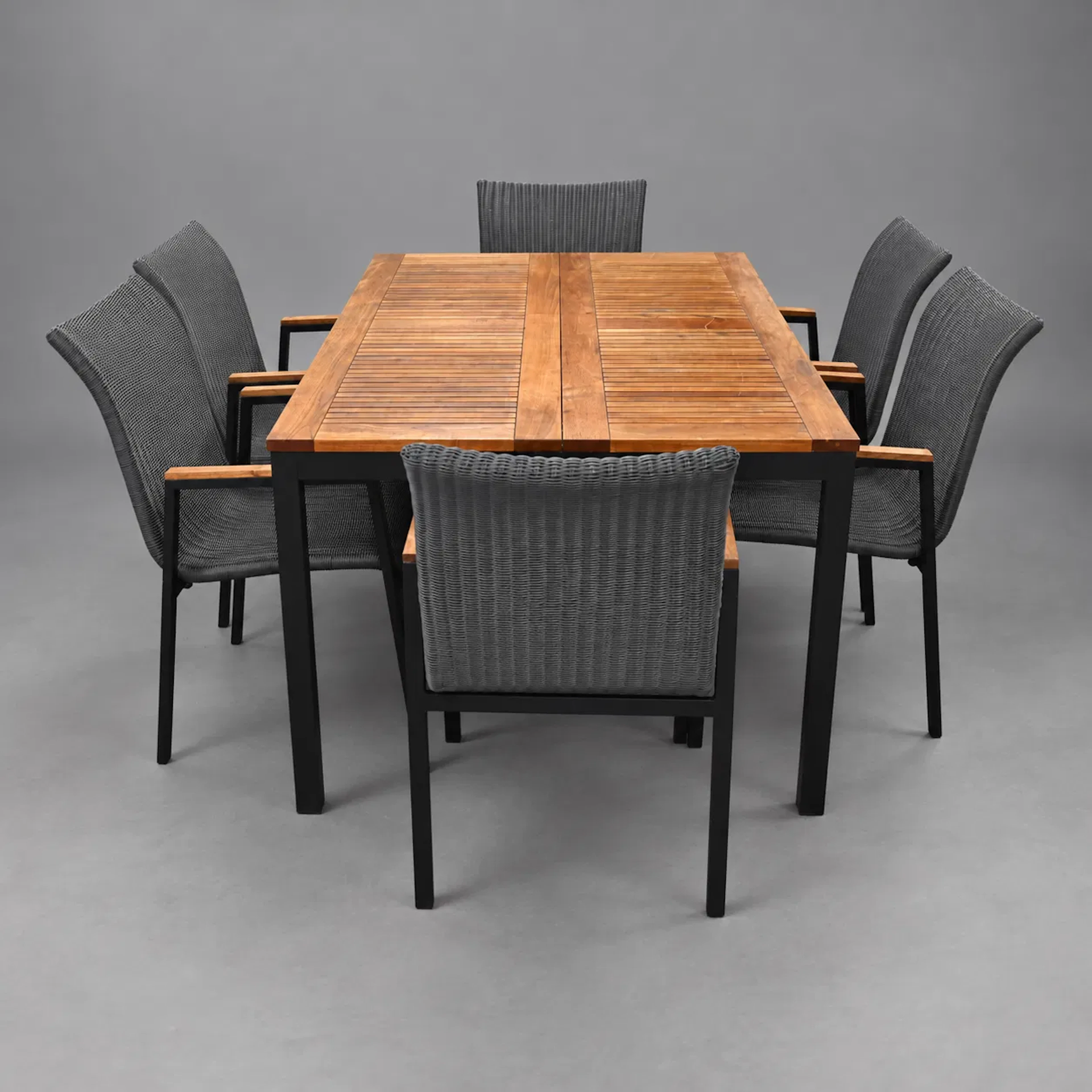 Trädgårdsgrupp, 7 delar, teak, Brafab, 2000-tal.