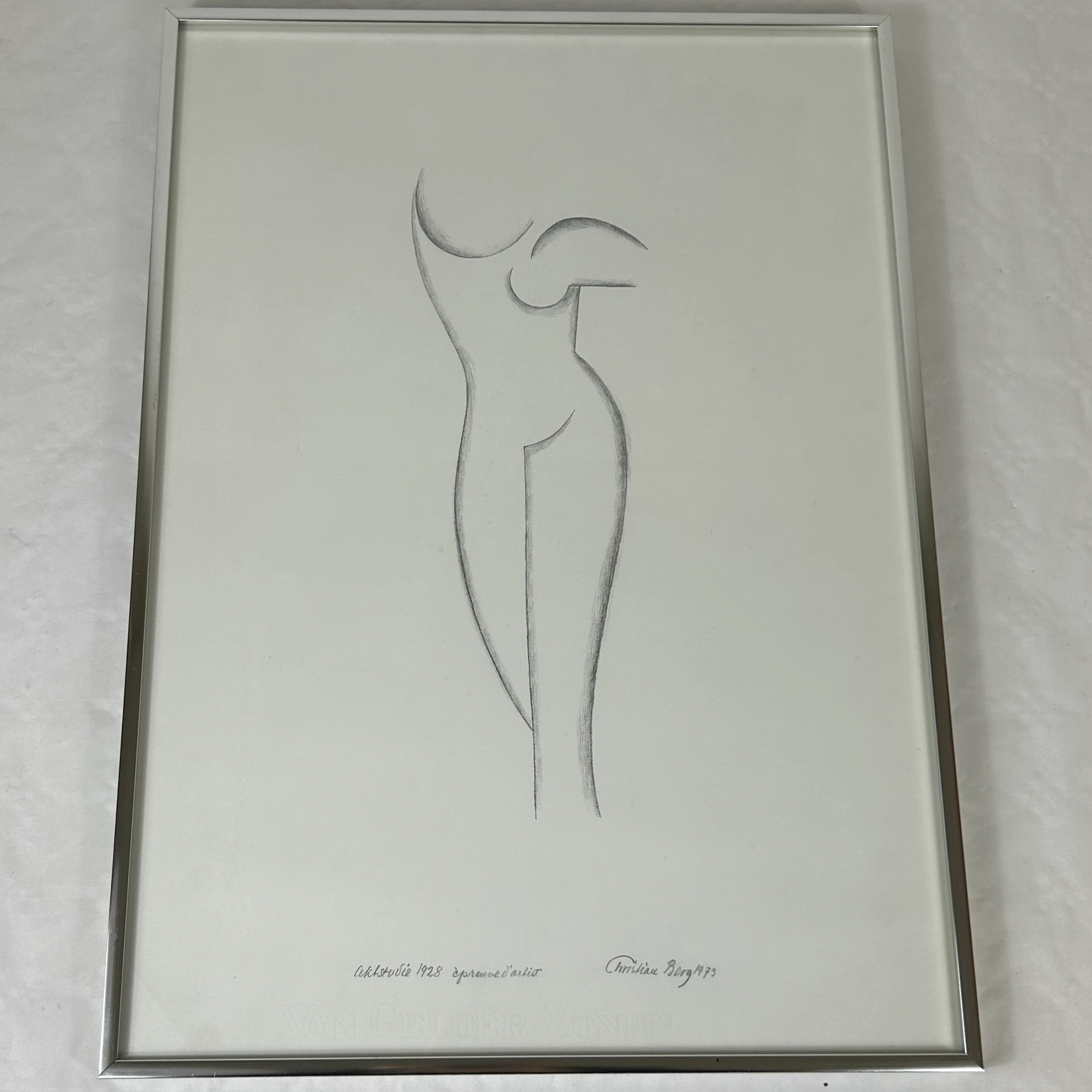 Christian Berg. Kvinnofigur, signerad, daterad 1973.