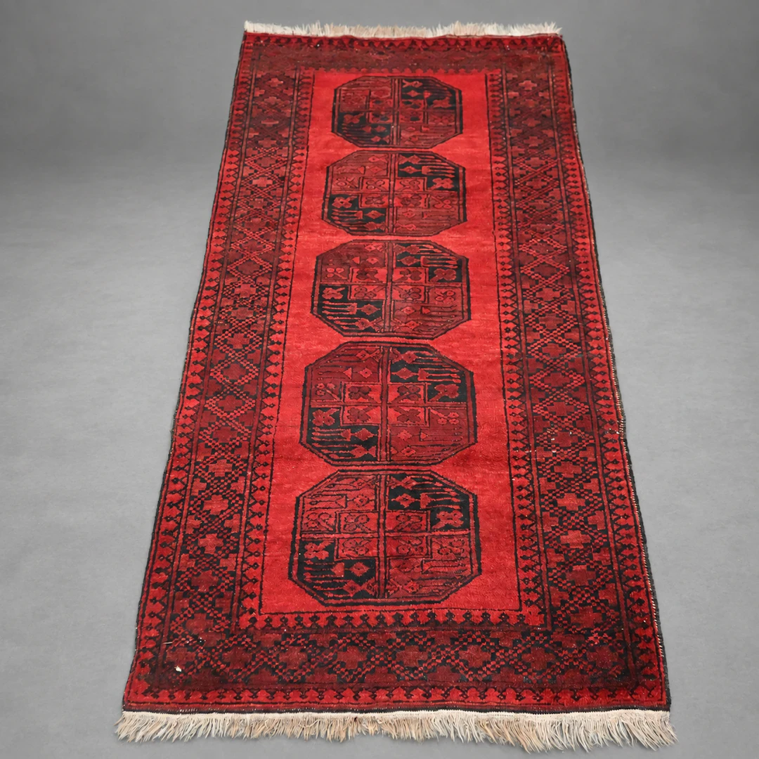 Matta, afghan, handknuten, 220 x 110 cm.