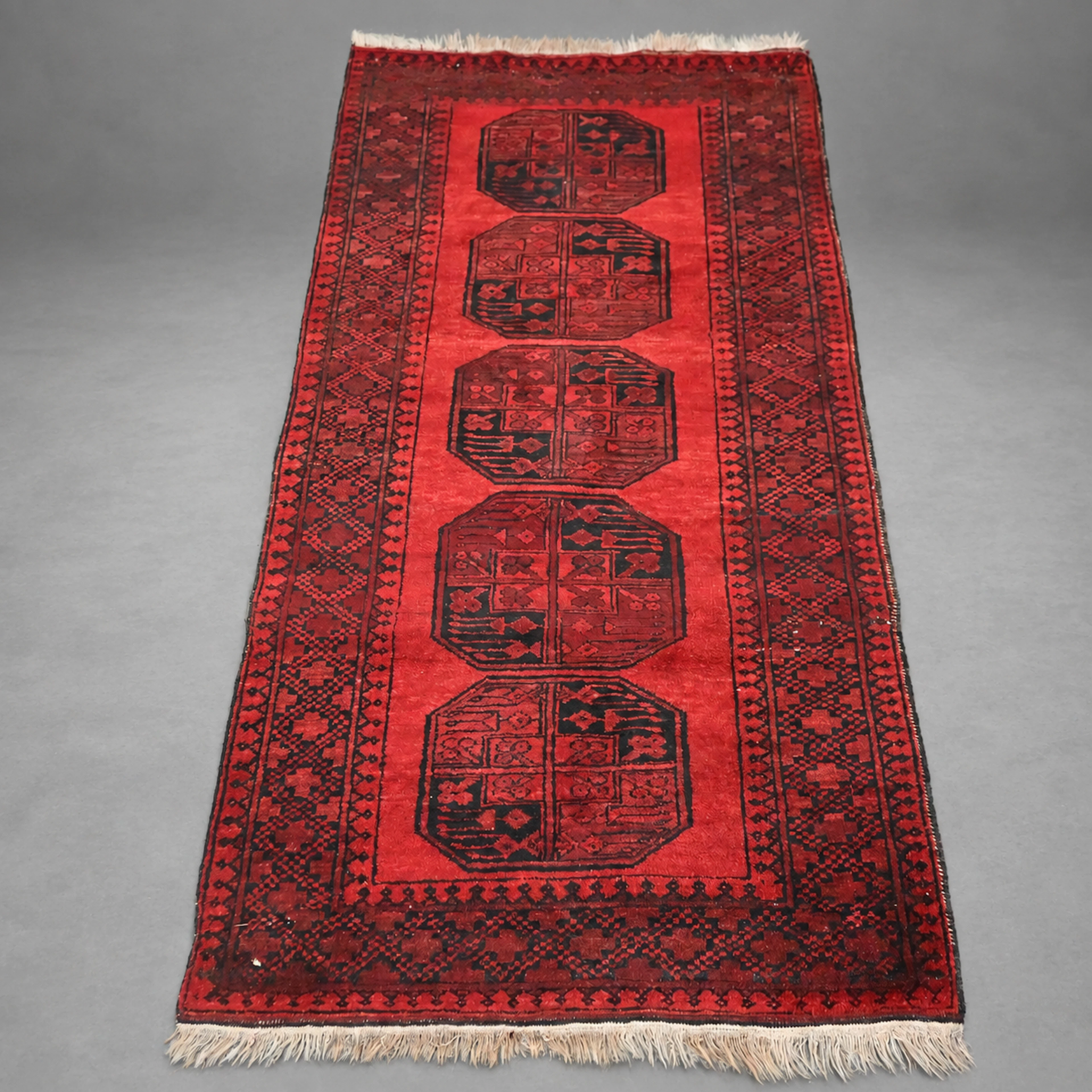 Matta, afghan, handknuten, 220 x 110 cm.