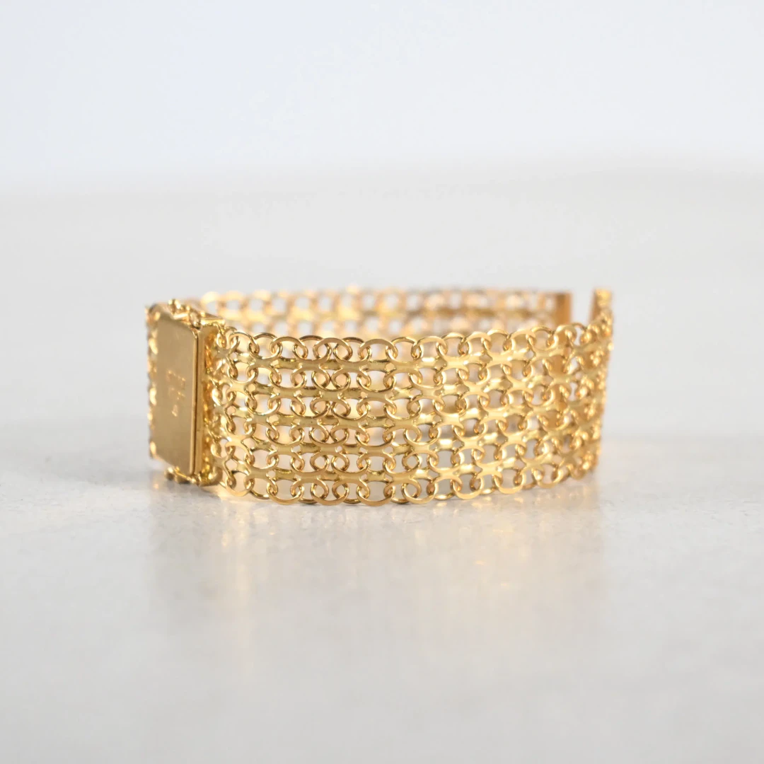 Klockarmband, X-länk, 18k guld, 1989.