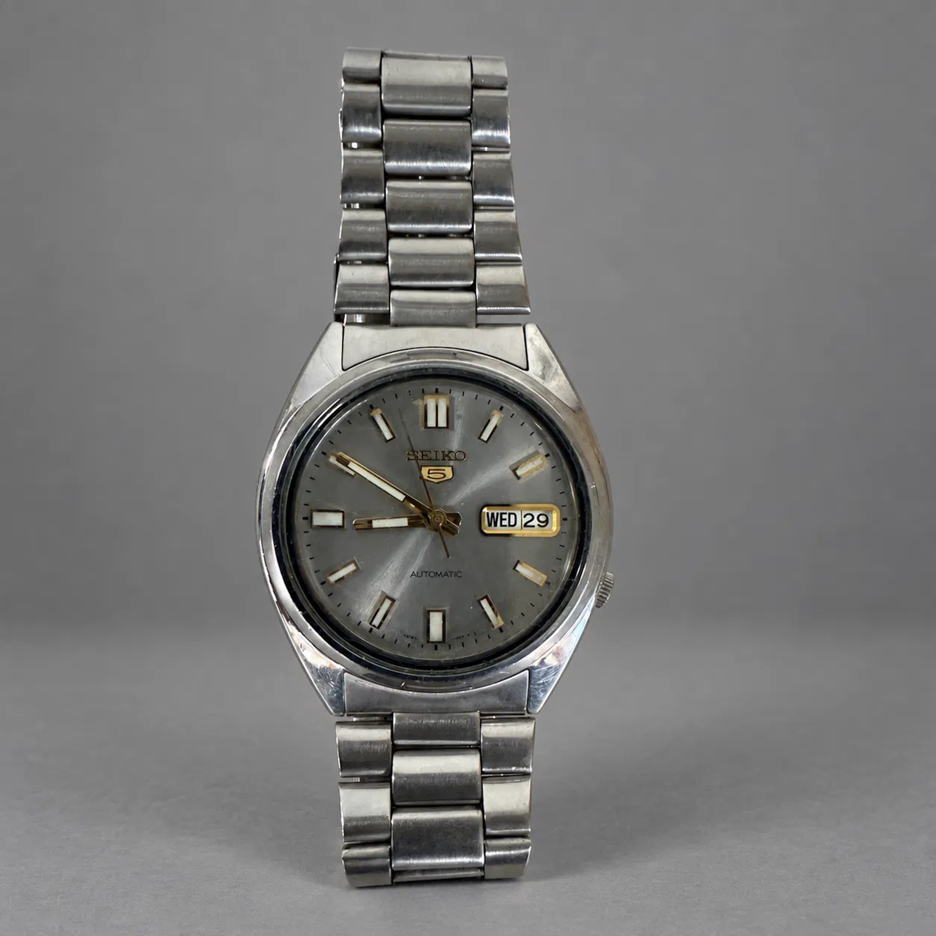 Armandsur, Seiko 5, automatic, Stål, 1970-tal.