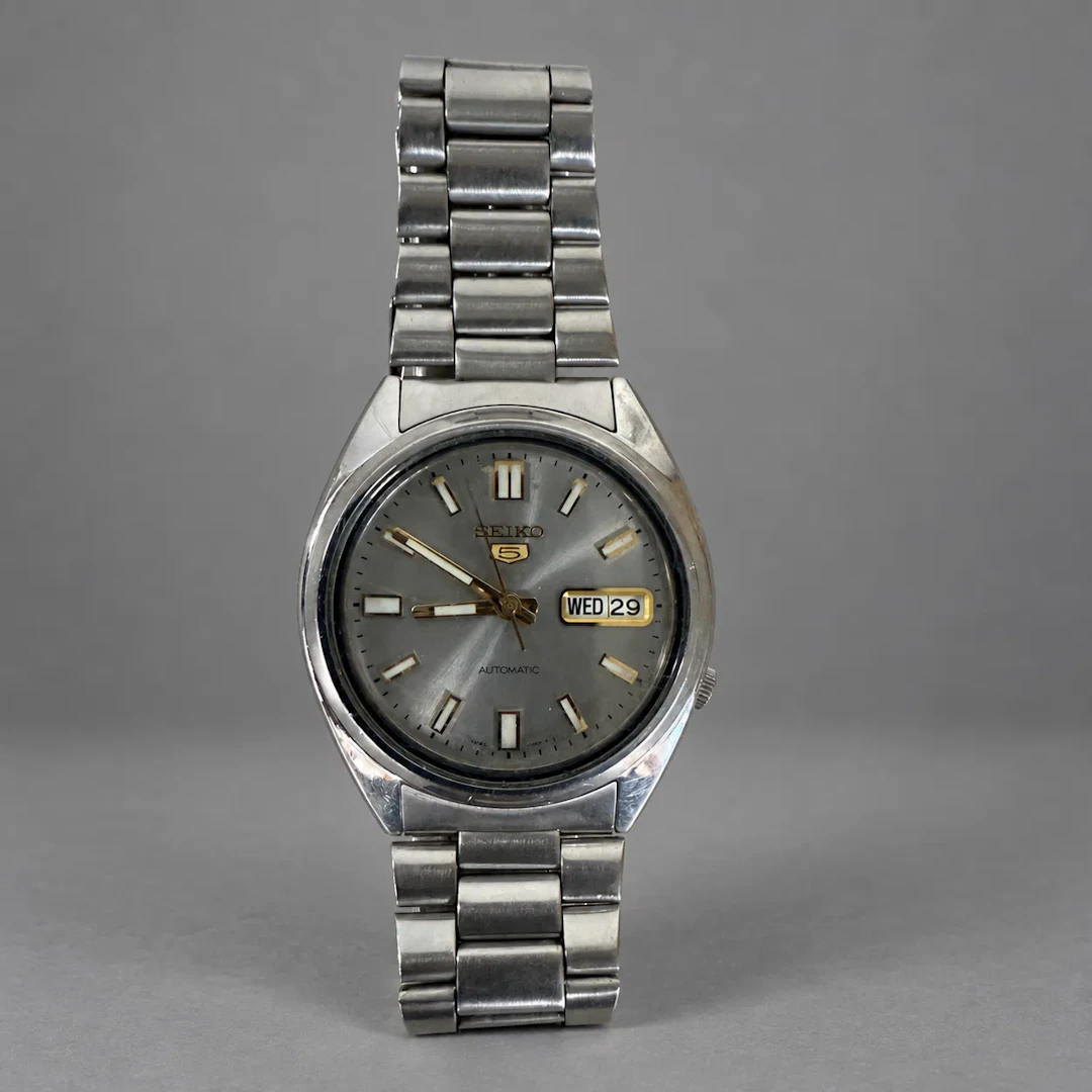 Armandsur, Seiko 5, automatic, Stål, 1970-tal.