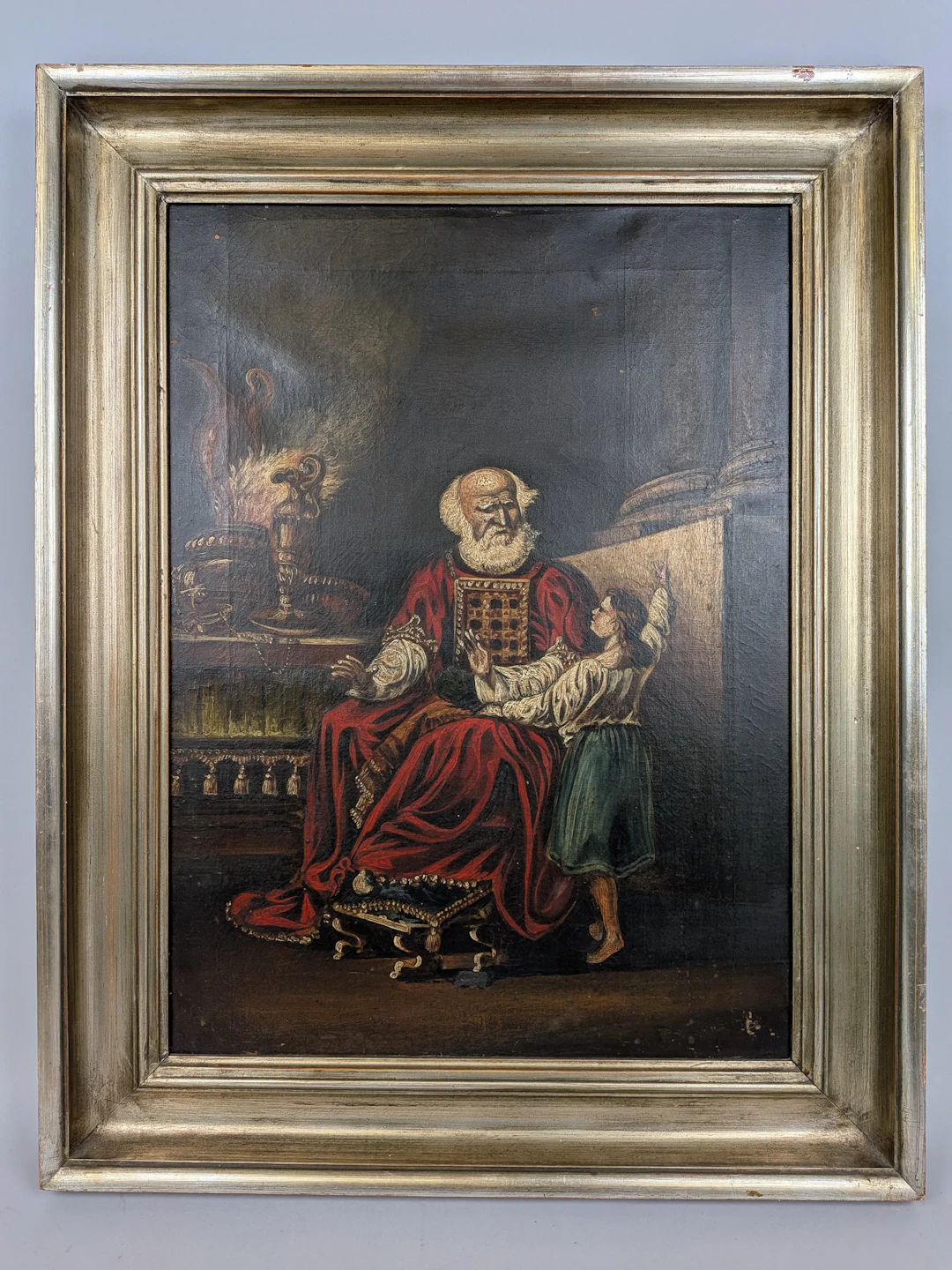 Olja på duk, "Eli & Samuel" oidentifierad konstnär, troligtvis 1800-tal