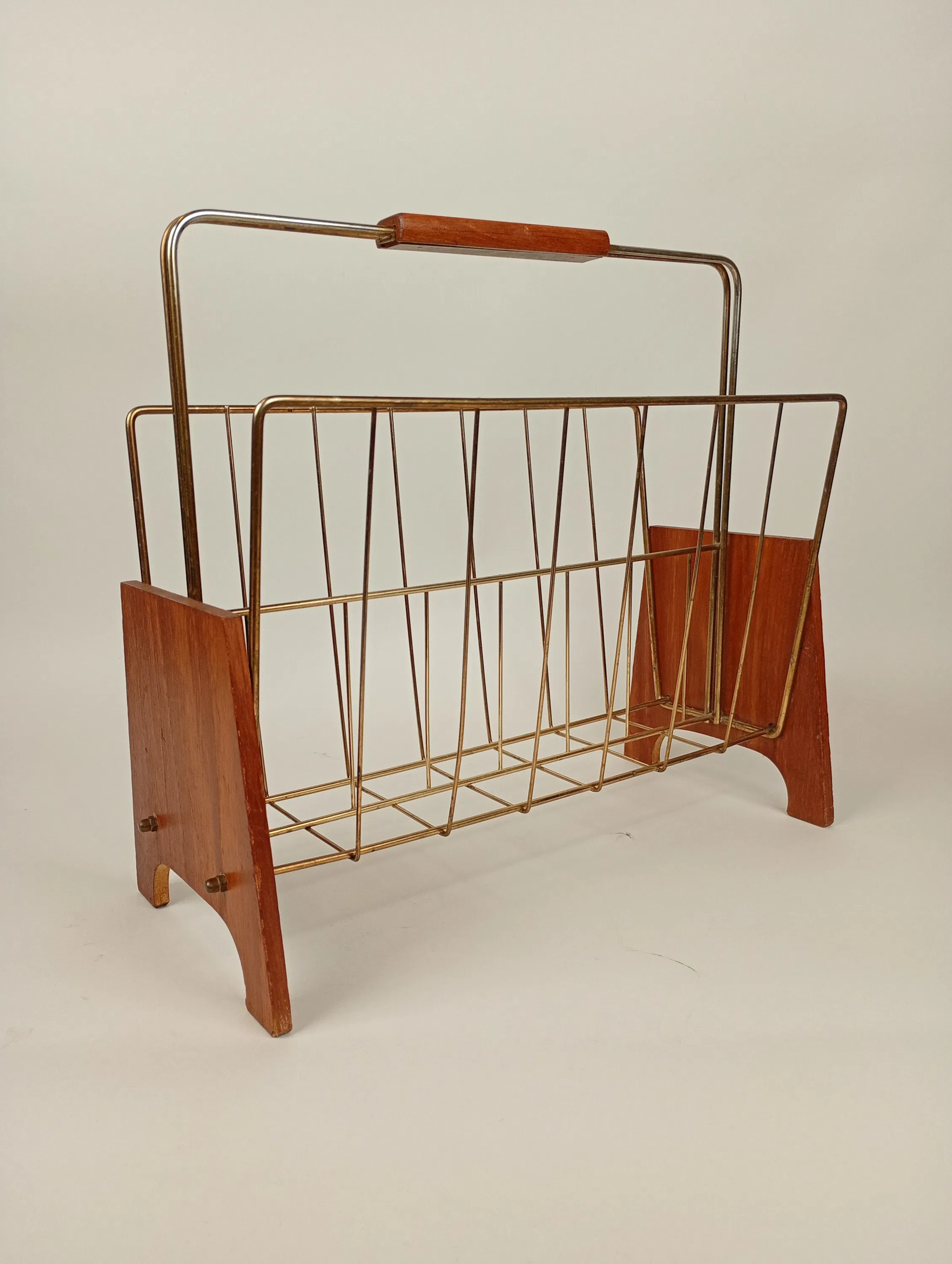 Tidningsställ, Teak & metall 1960-tal