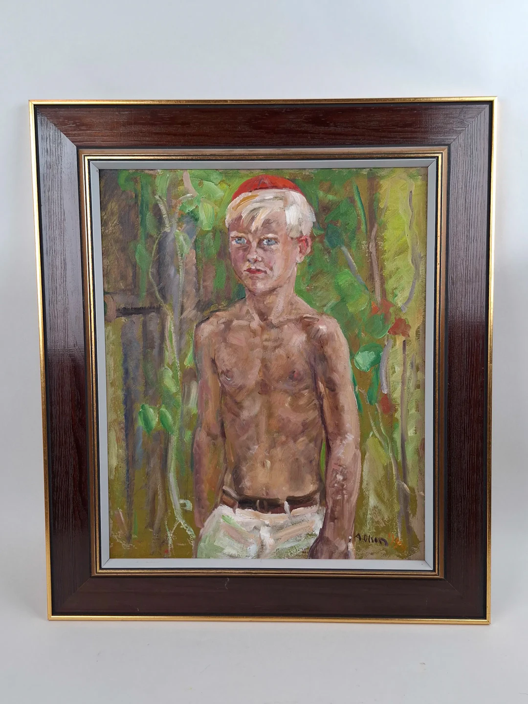 Olja på Pannå, signerad A Olsson, oidentifierad